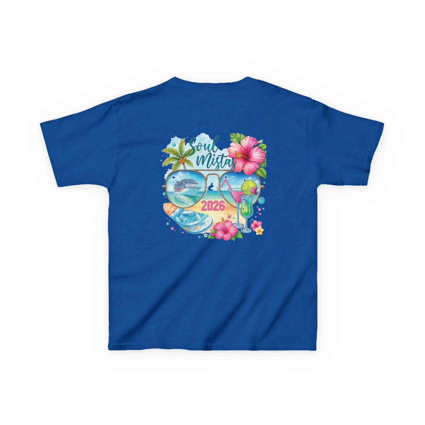 Soul Mistas Cruise 2026 Kids Summer Vibes Tee, Anchor Design, Tropical Fun Shirt, Vacation Wear, Beach Party Apparel, Gift for Kids