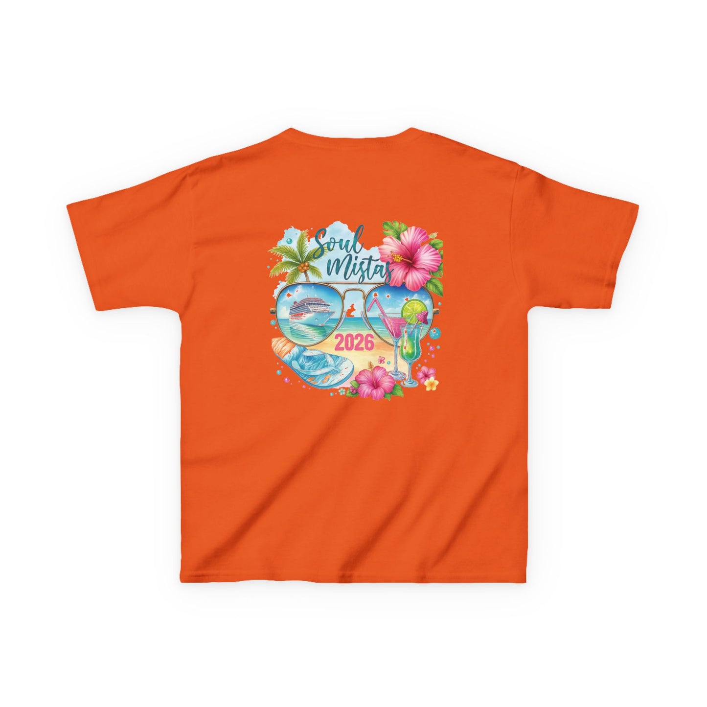 Soul Mistas Cruise 2026 Kids Summer Vibes Tee, Anchor Design, Tropical Fun Shirt, Vacation Wear, Beach Party Apparel, Gift for Kids