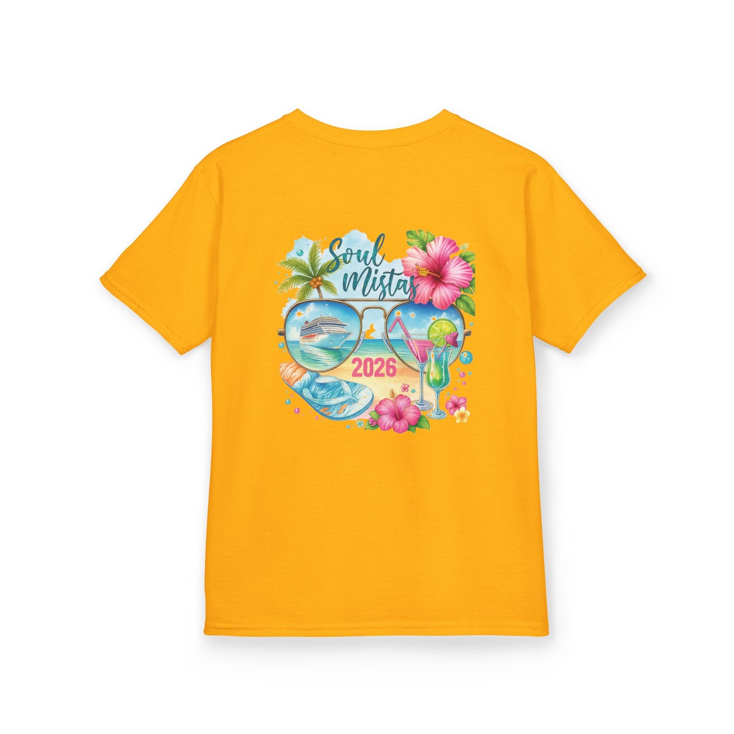 Soul Mistas Cruise 2026 Kids Summer Vibes Tee, Anchor Design, Tropical Fun Shirt, Vacation Wear, Beach Party Apparel, Gift for Kids