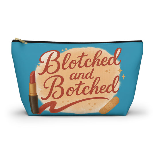 "Blotched and Botched" Charming Accessory Pouch for Love Notes, Makeup Bag, Gift for Her, Cute Storage, Rainbow Design