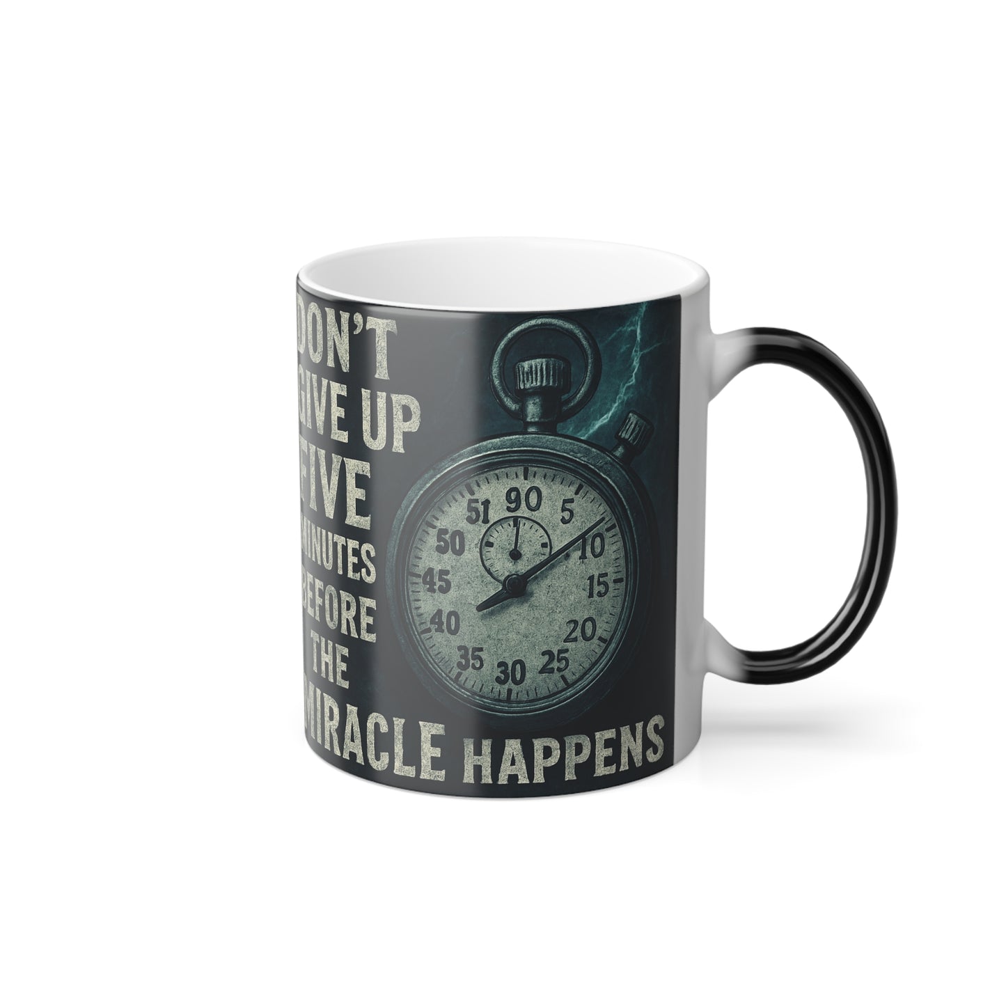 "Dont give up" Masculine Color Morphing Mug, 11oz