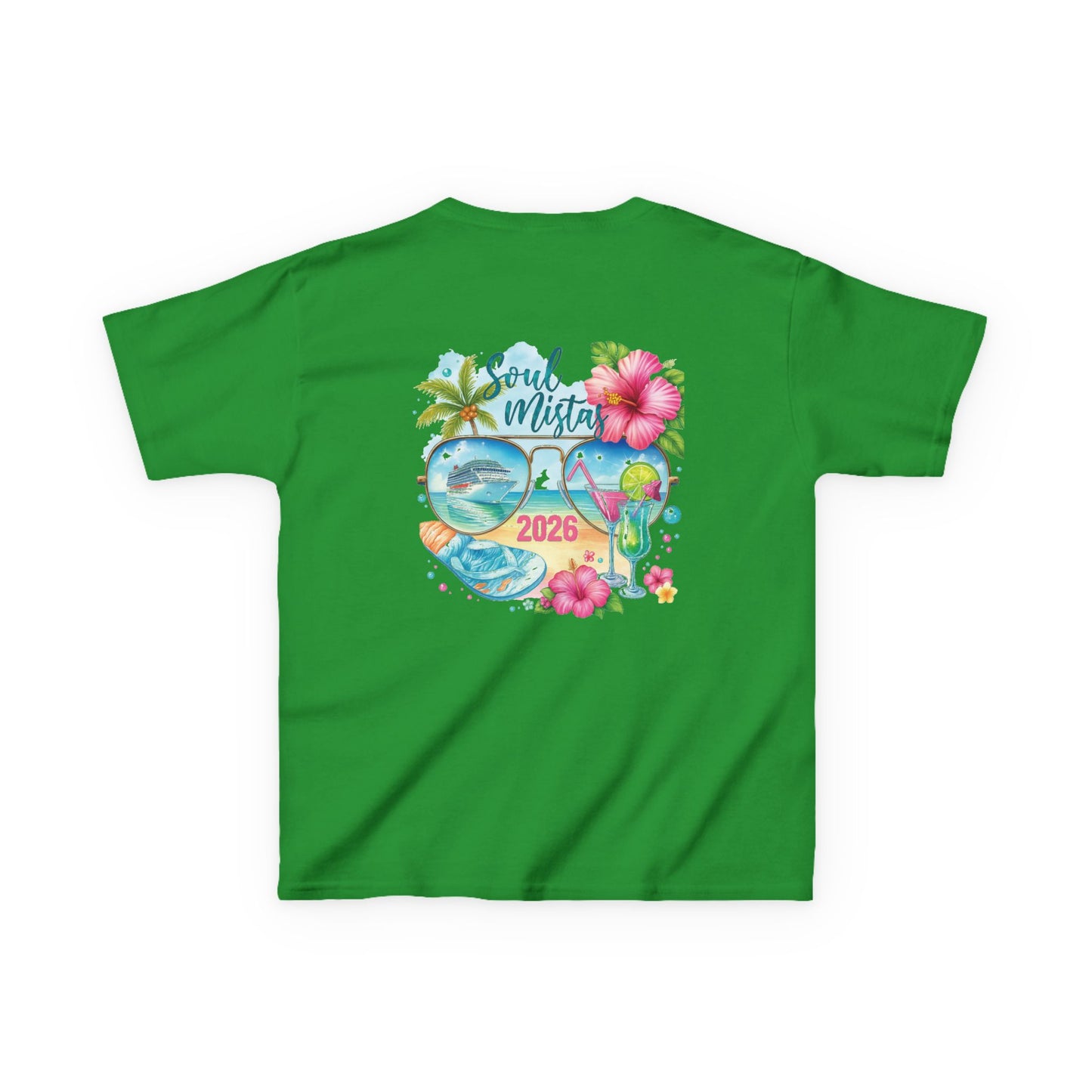 Soul Mistas Cruise 2026 Kids Summer Vibes Tee, Anchor Design, Tropical Fun Shirt, Vacation Wear, Beach Party Apparel, Gift for Kids