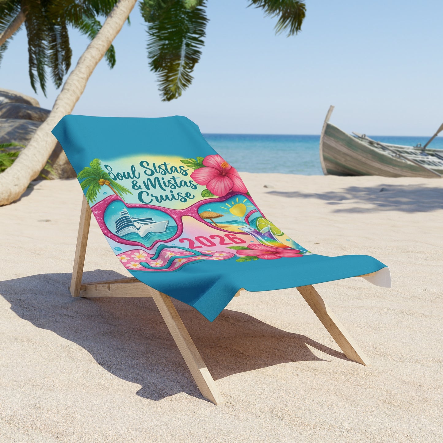 Soul Sistas and Mistas Cruise Beach Towel (Aqua)