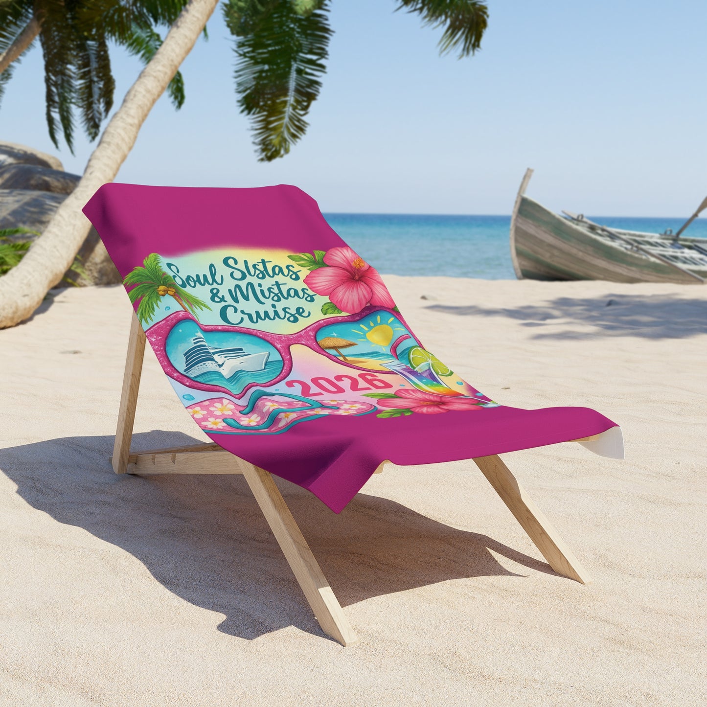 Soul Sistas and Mistas Cruise Beach Towel (Pink)