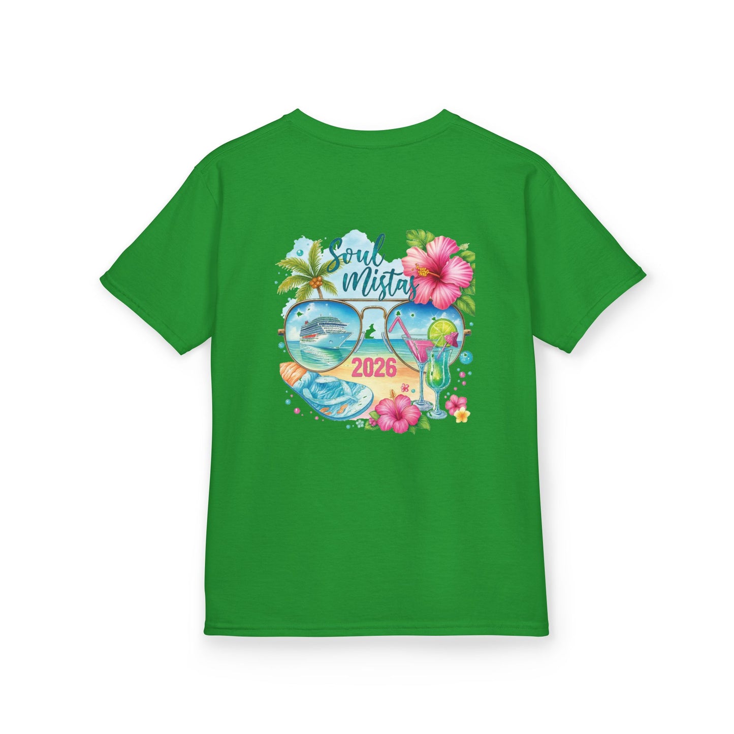 Soul Mistas Cruise 2026 Kids Summer Vibes Tee, Anchor Design, Tropical Fun Shirt, Vacation Wear, Beach Party Apparel, Gift for Kids