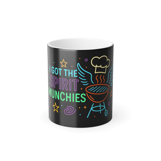 "I got the spirit munchies" Masculine Color Morphing Mug, 11oz