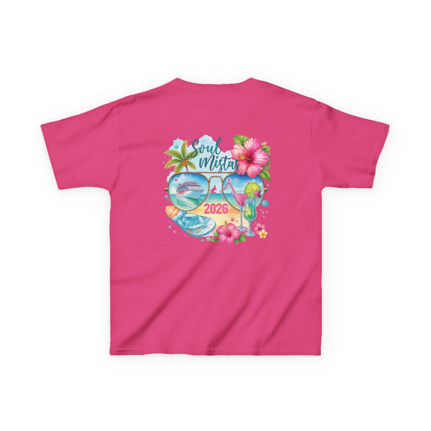 Soul Mistas Cruise 2026 Kids Summer Vibes Tee, Anchor Design, Tropical Fun Shirt, Vacation Wear, Beach Party Apparel, Gift for Kids