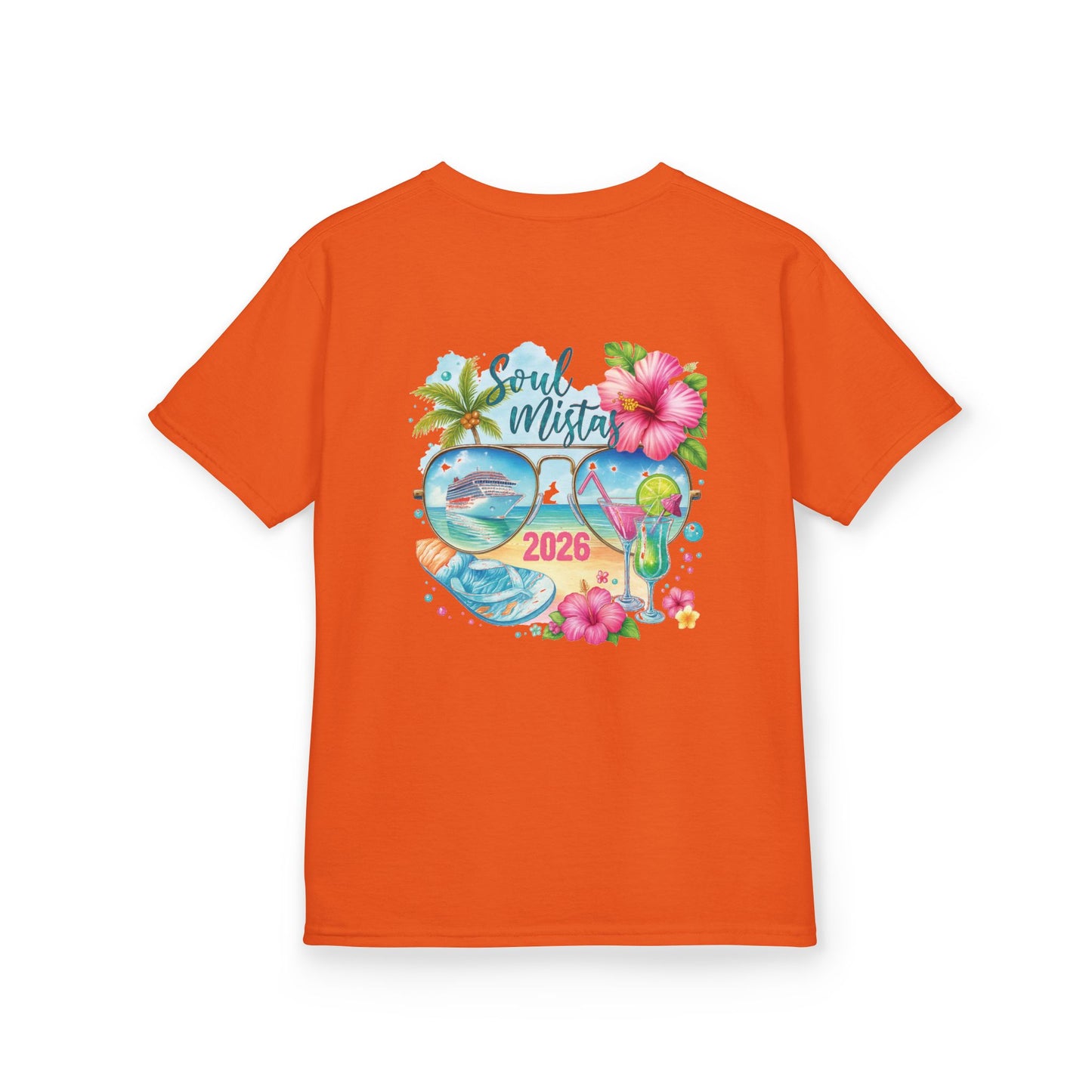 Soul Mistas Cruise 2026 Kids Summer Vibes Tee, Anchor Design, Tropical Fun Shirt, Vacation Wear, Beach Party Apparel, Gift for Kids