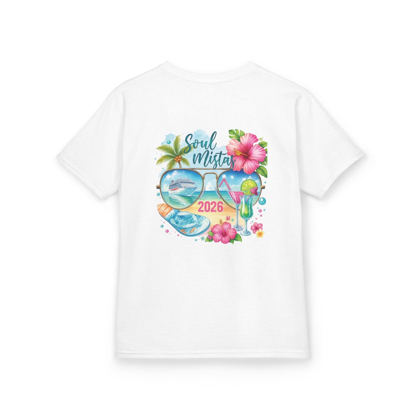 Soul Mistas Cruise 2026 Kids Summer Vibes Tee, Anchor Design, Tropical Fun Shirt, Vacation Wear, Beach Party Apparel, Gift for Kids