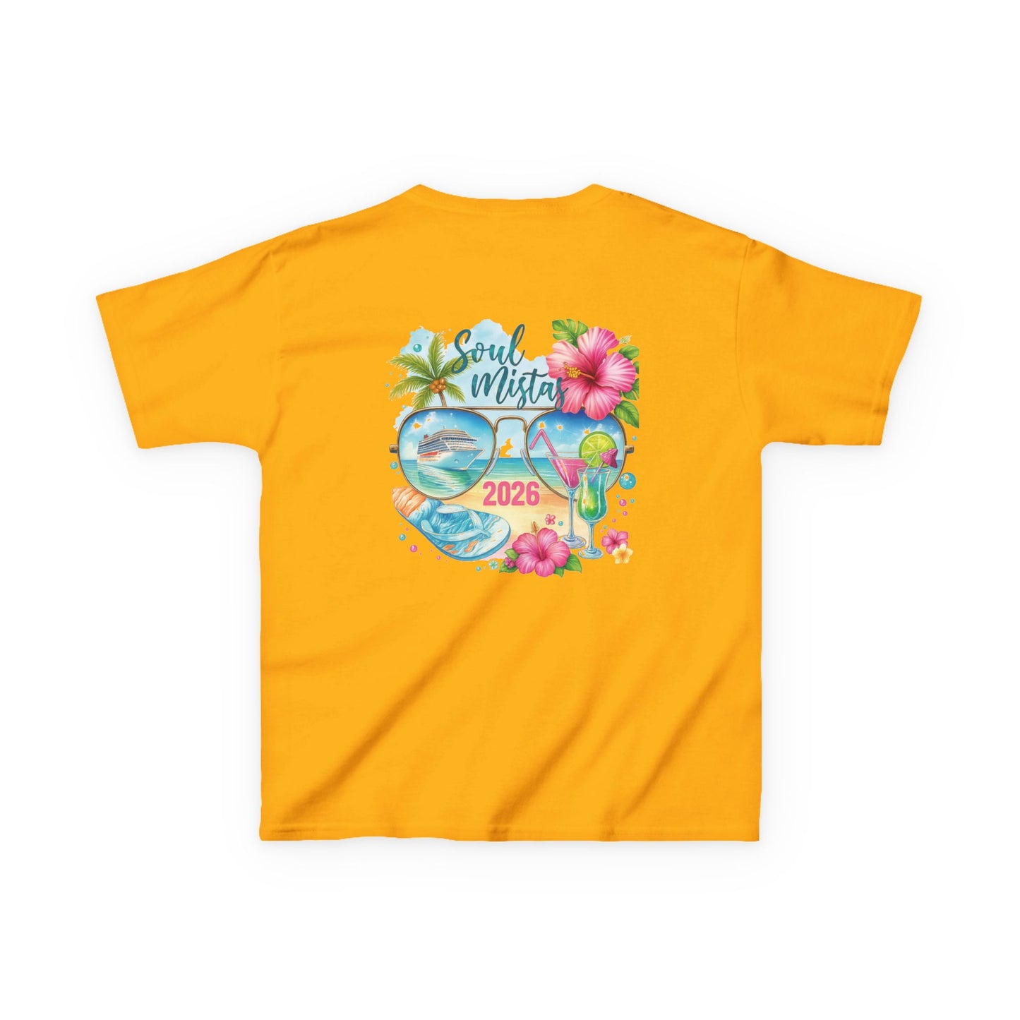 Soul Mistas Cruise 2026 Kids Summer Vibes Tee, Anchor Design, Tropical Fun Shirt, Vacation Wear, Beach Party Apparel, Gift for Kids