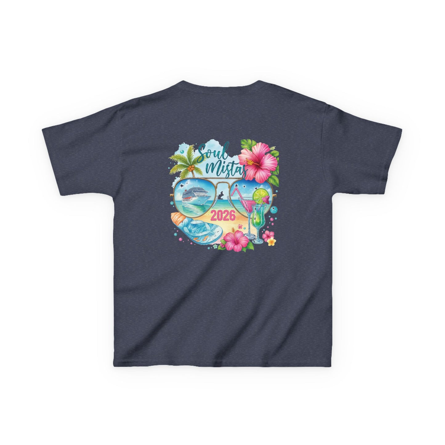 Soul Mistas Cruise 2026 Kids Summer Vibes Tee, Anchor Design, Tropical Fun Shirt, Vacation Wear, Beach Party Apparel, Gift for Kids