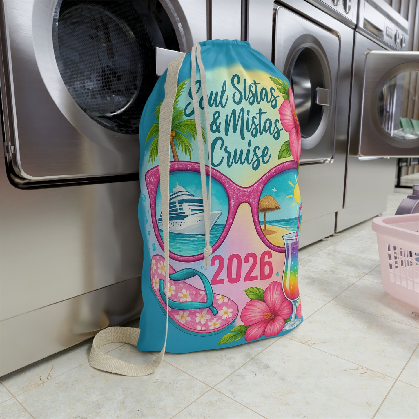 Soul Sistas and Mistas Cruise 2026 Laundry Bag | Beach Bag, Vacation Essential, Gift for Friends, Summer Travel, Nautical Theme