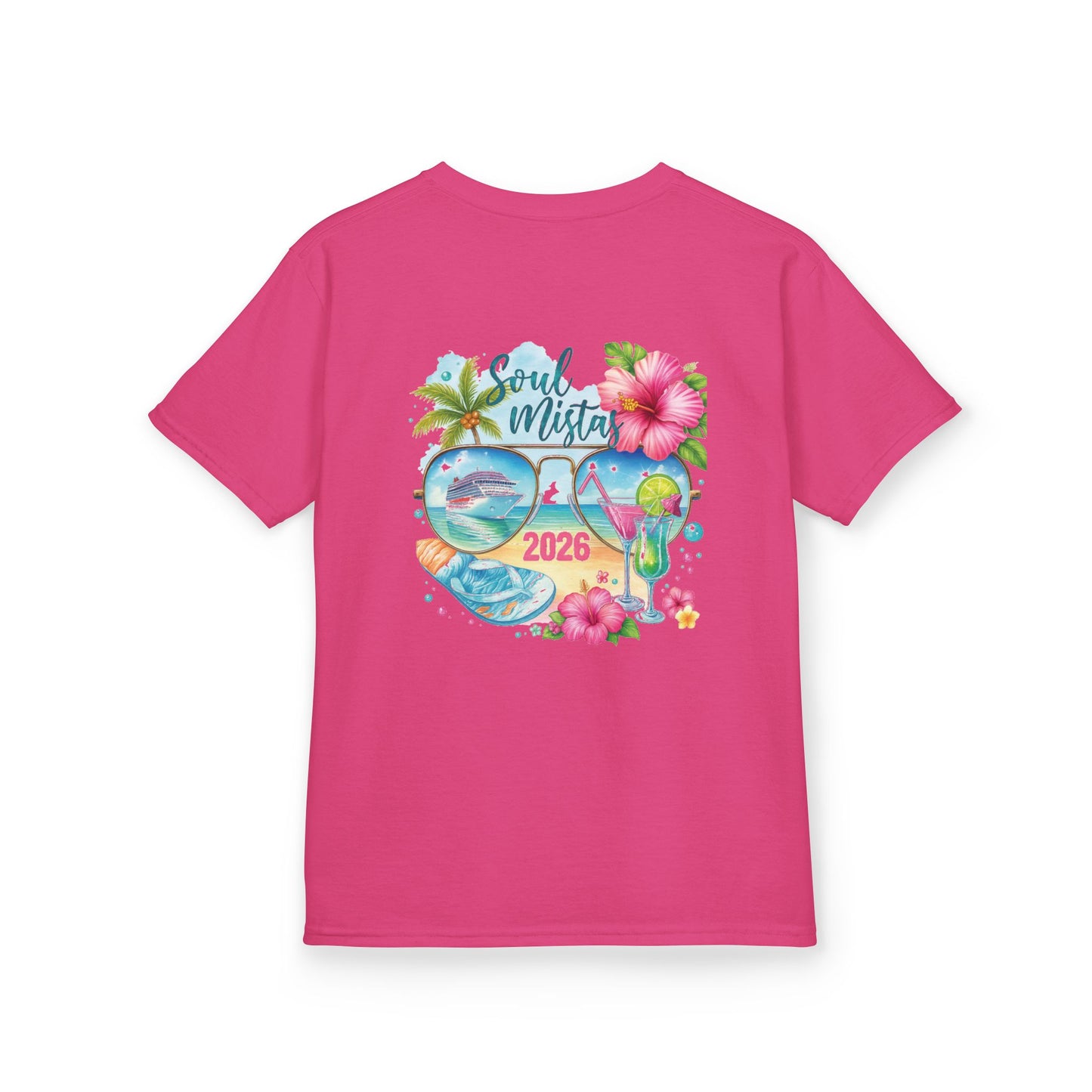 Soul Mistas Cruise 2026 Kids Summer Vibes Tee, Anchor Design, Tropical Fun Shirt, Vacation Wear, Beach Party Apparel, Gift for Kids