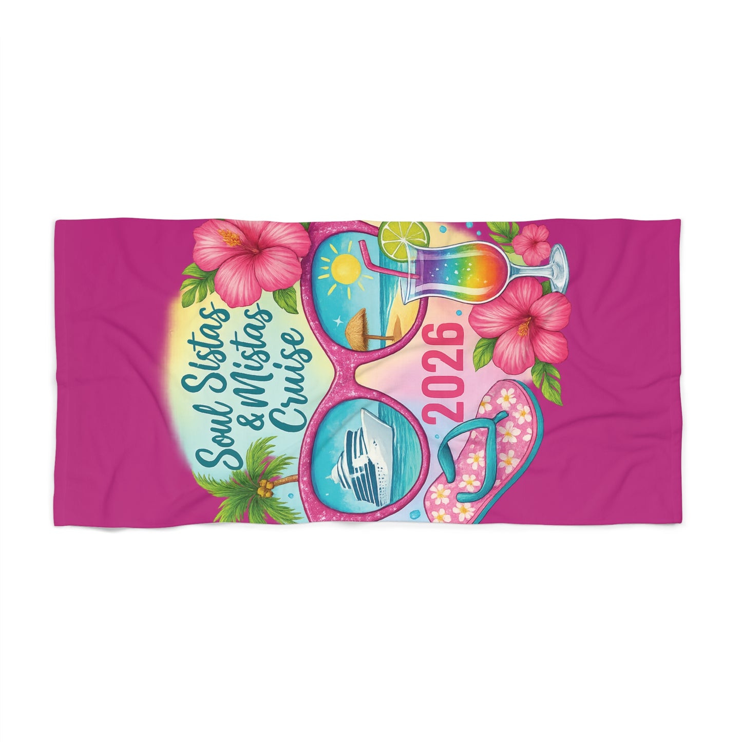 Soul Sistas and Mistas Cruise Beach Towel (Pink)