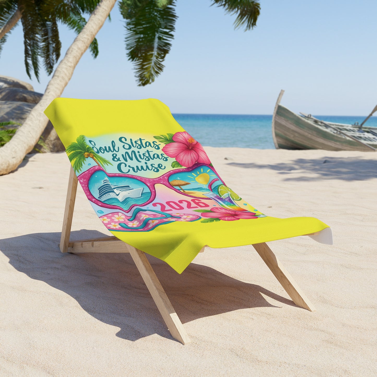 Soul Sistas and Mistas Cruise Beach Towel (Yellow)