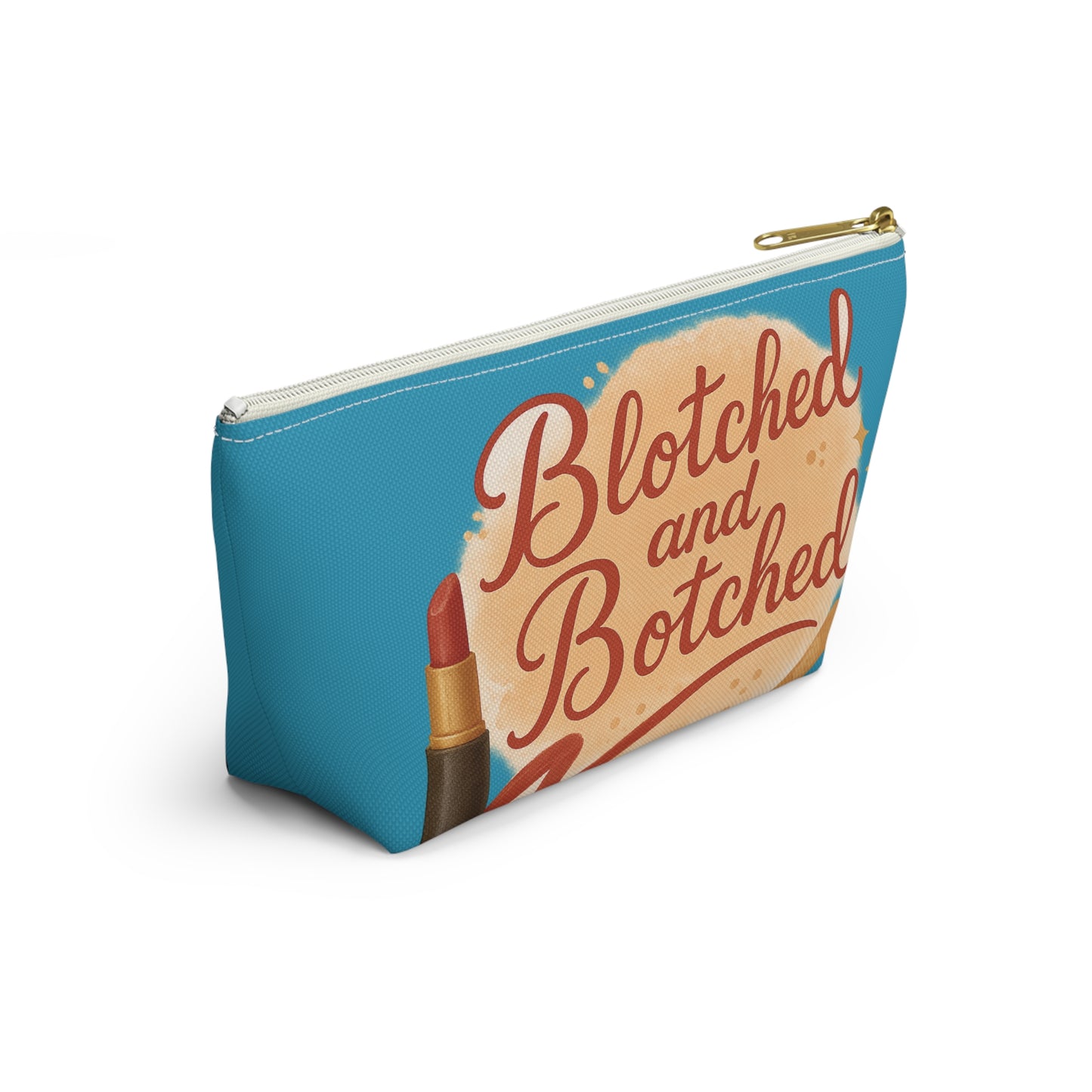 "Blotched and Botched" Charming Accessory Pouch for Love Notes, Makeup Bag, Gift for Her, Cute Storage, Rainbow Design