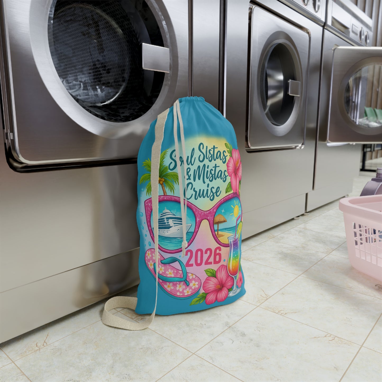 Soul Sistas and Mistas Cruise 2026 Laundry Bag | Beach Bag, Vacation Essential, Gift for Friends, Summer Travel, Nautical Theme