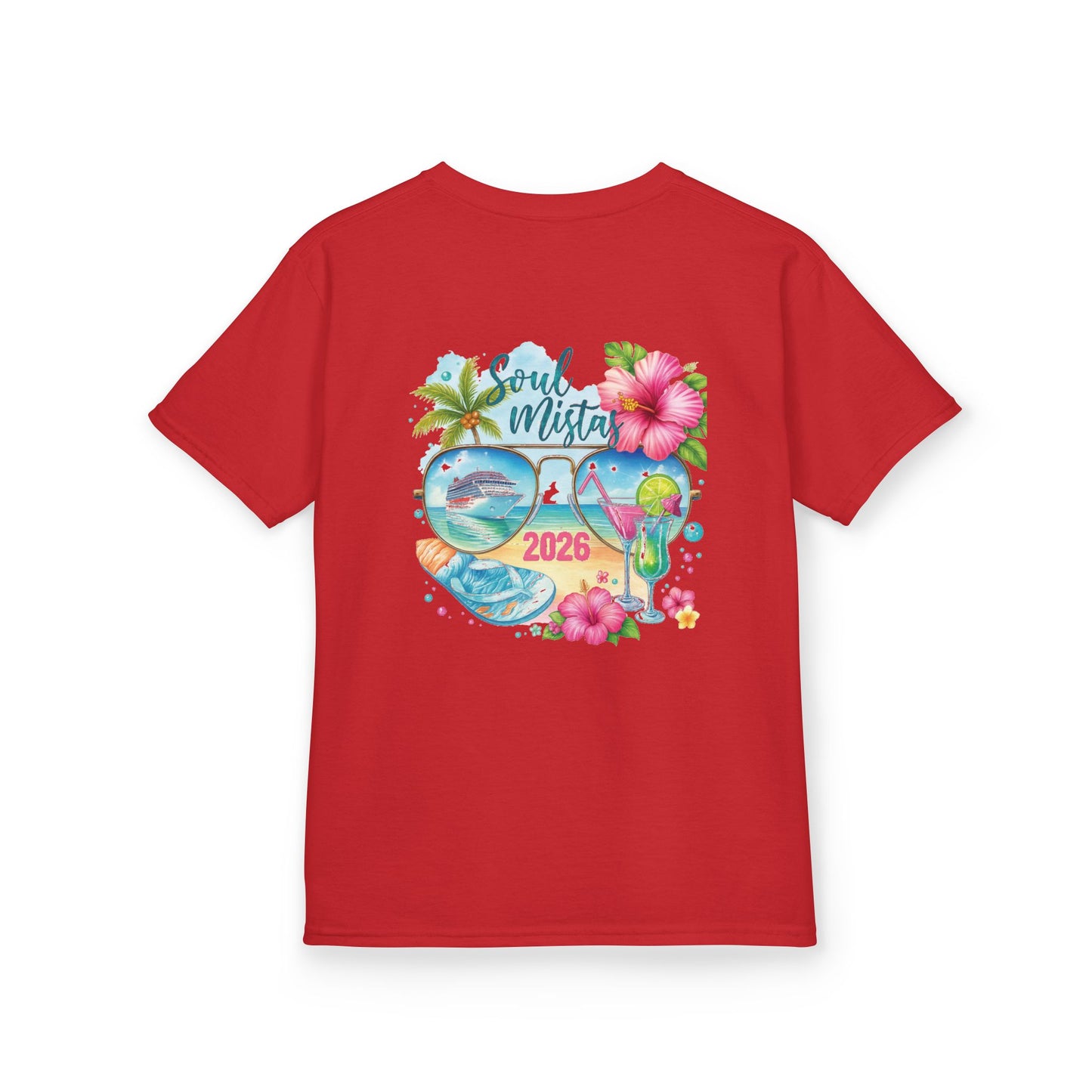 Soul Mistas Cruise 2026 Kids Summer Vibes Tee, Anchor Design, Tropical Fun Shirt, Vacation Wear, Beach Party Apparel, Gift for Kids