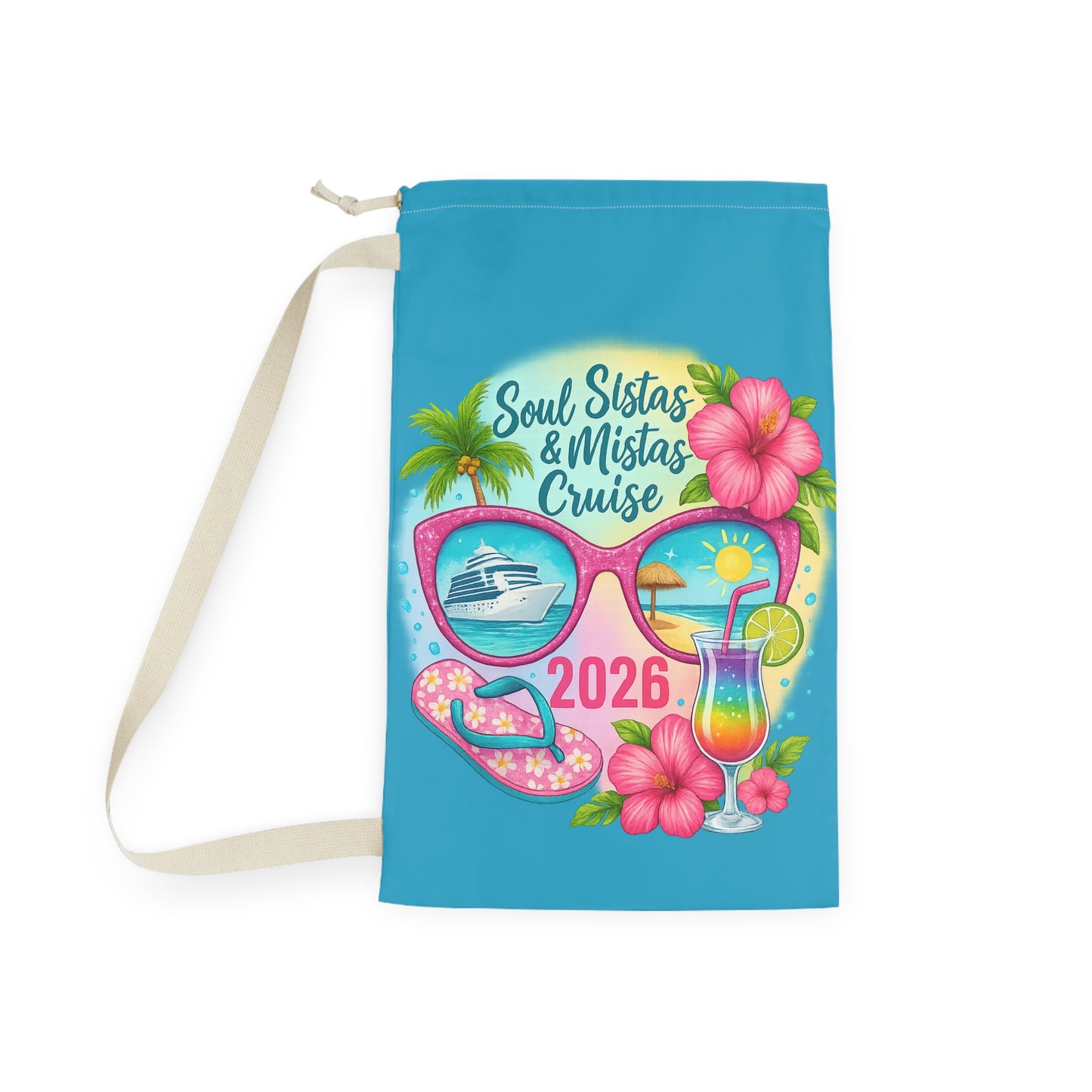 Soul Sistas and Mistas Cruise 2026 Laundry Bag | Beach Bag, Vacation Essential, Gift for Friends, Summer Travel, Nautical Theme