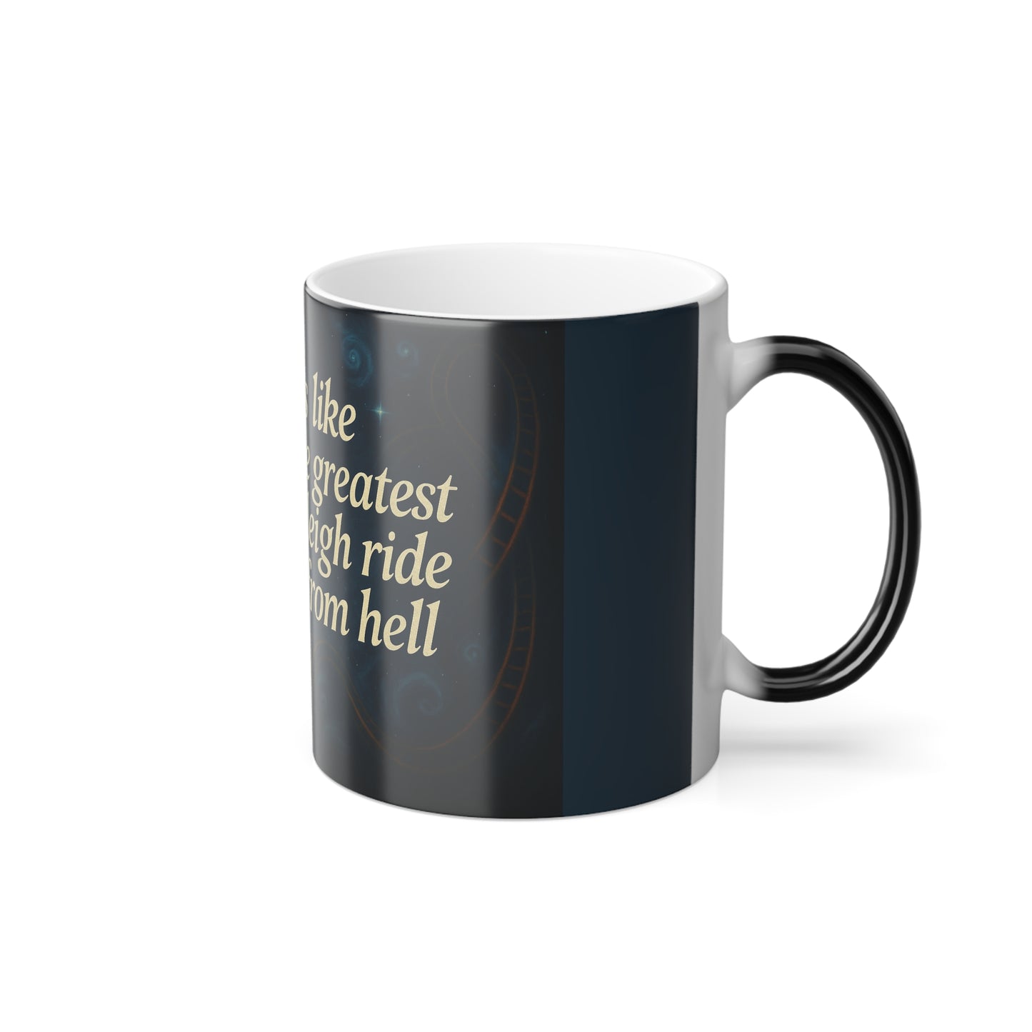 "The Greatest Sleigh Ride from Hell" Masculine Color Morphing Mug, 11oz