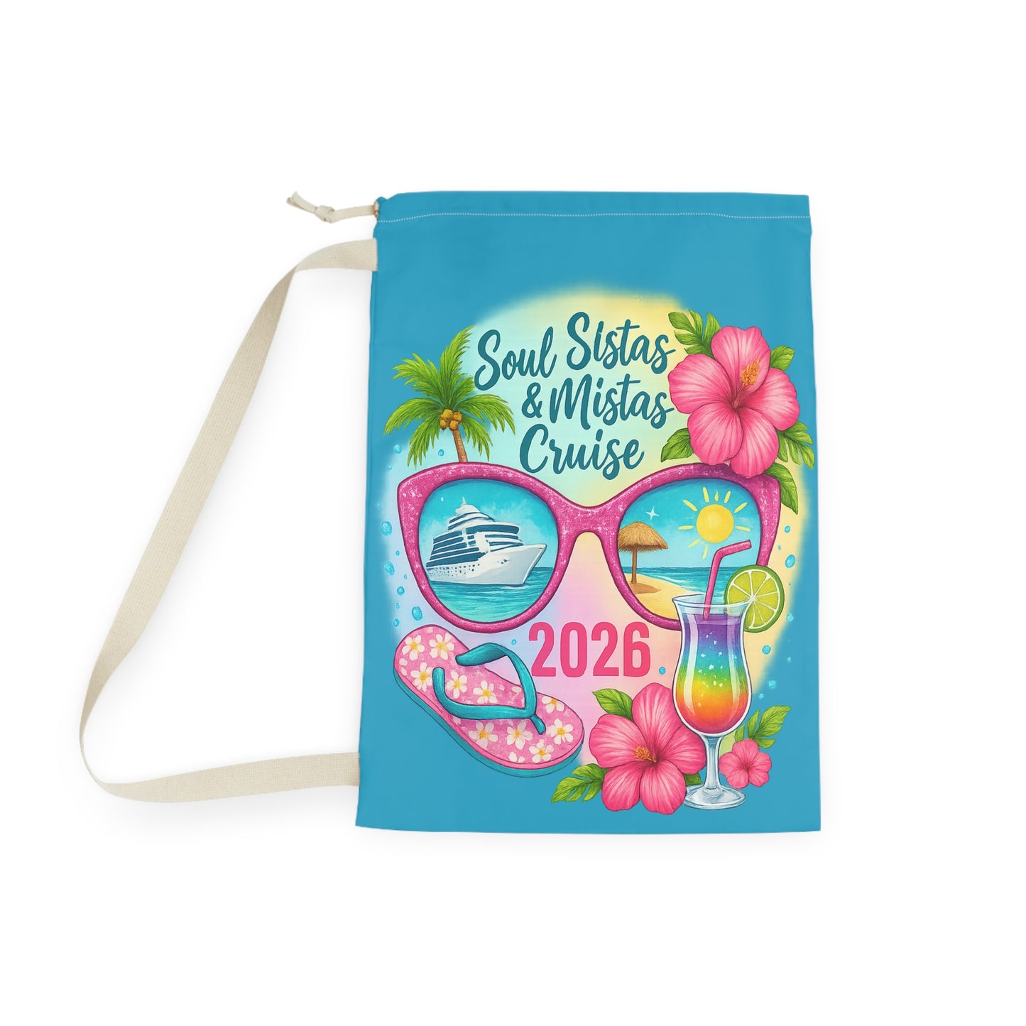 Soul Sistas and Mistas Cruise 2026 Laundry Bag | Beach Bag, Vacation Essential, Gift for Friends, Summer Travel, Nautical Theme