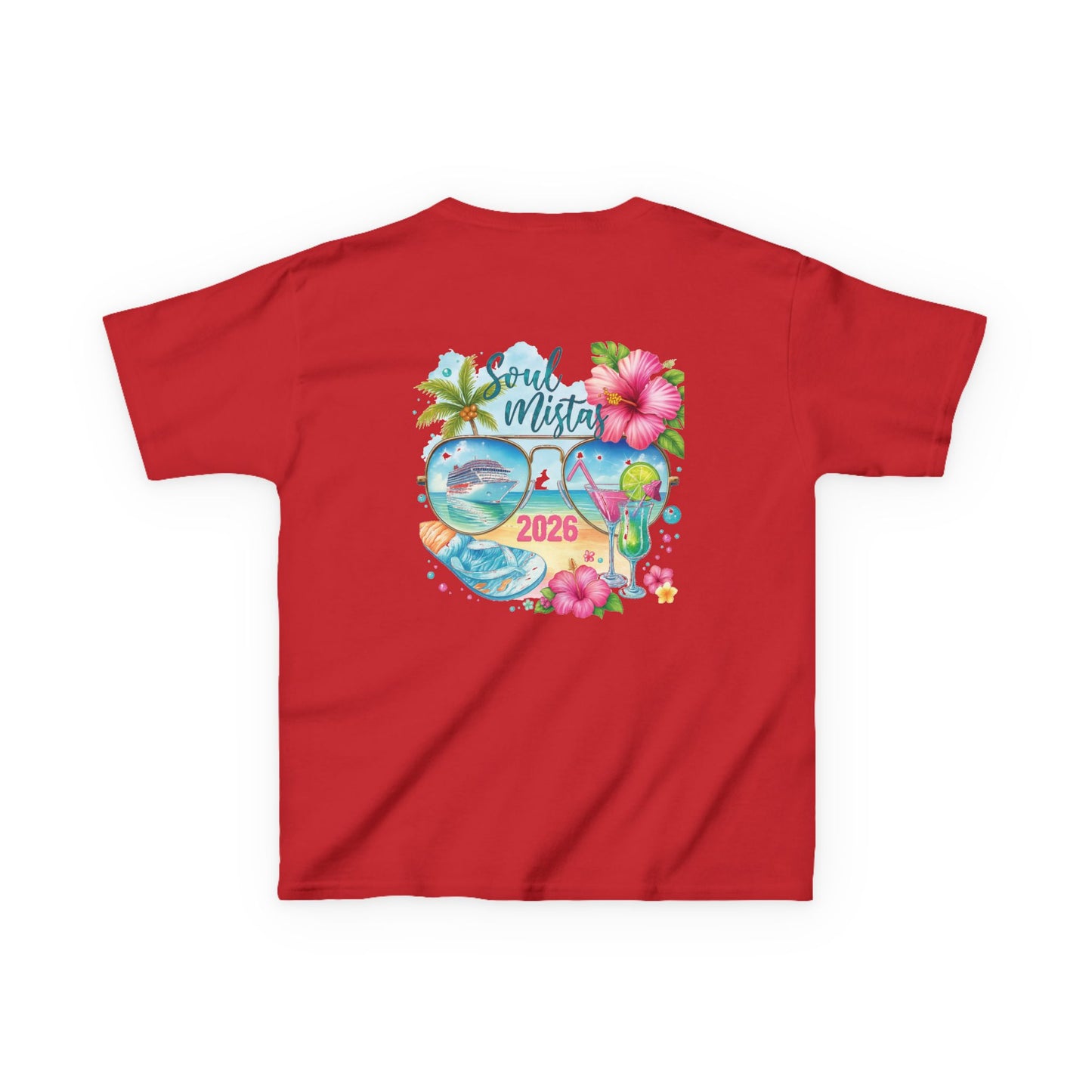 Soul Mistas Cruise 2026 Kids Summer Vibes Tee, Anchor Design, Tropical Fun Shirt, Vacation Wear, Beach Party Apparel, Gift for Kids