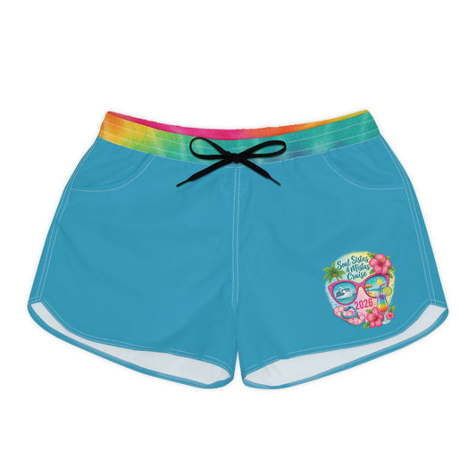 Soul Sistas and Mistas Cruise 2026 Vibrant Blue Women’s Casual Shorts, Trendy Summer Shorts, Festival Wear, Beach Outfit, Comfortable Lounge Shorts