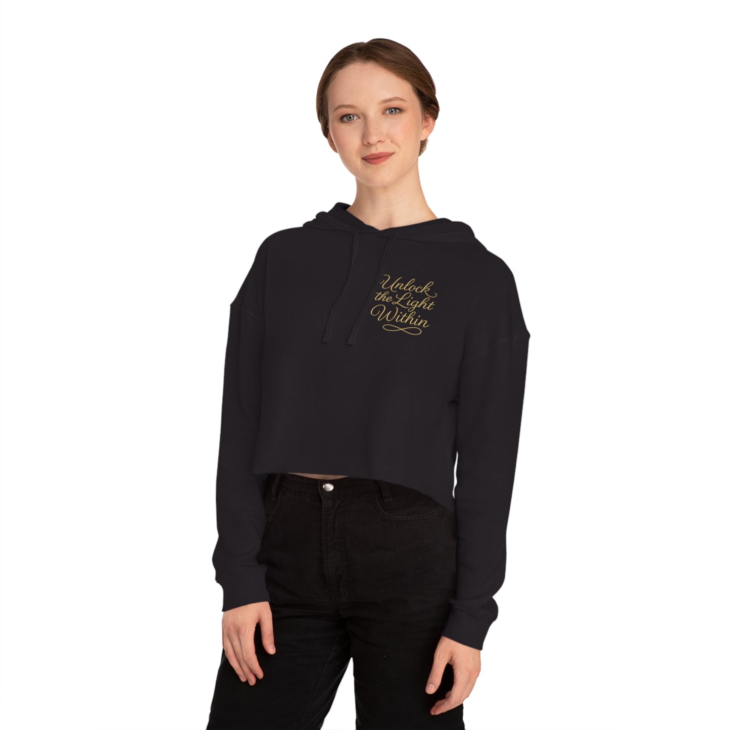 "Unlock the Light Within" Women’s Cropped Hooded Sweatshirt