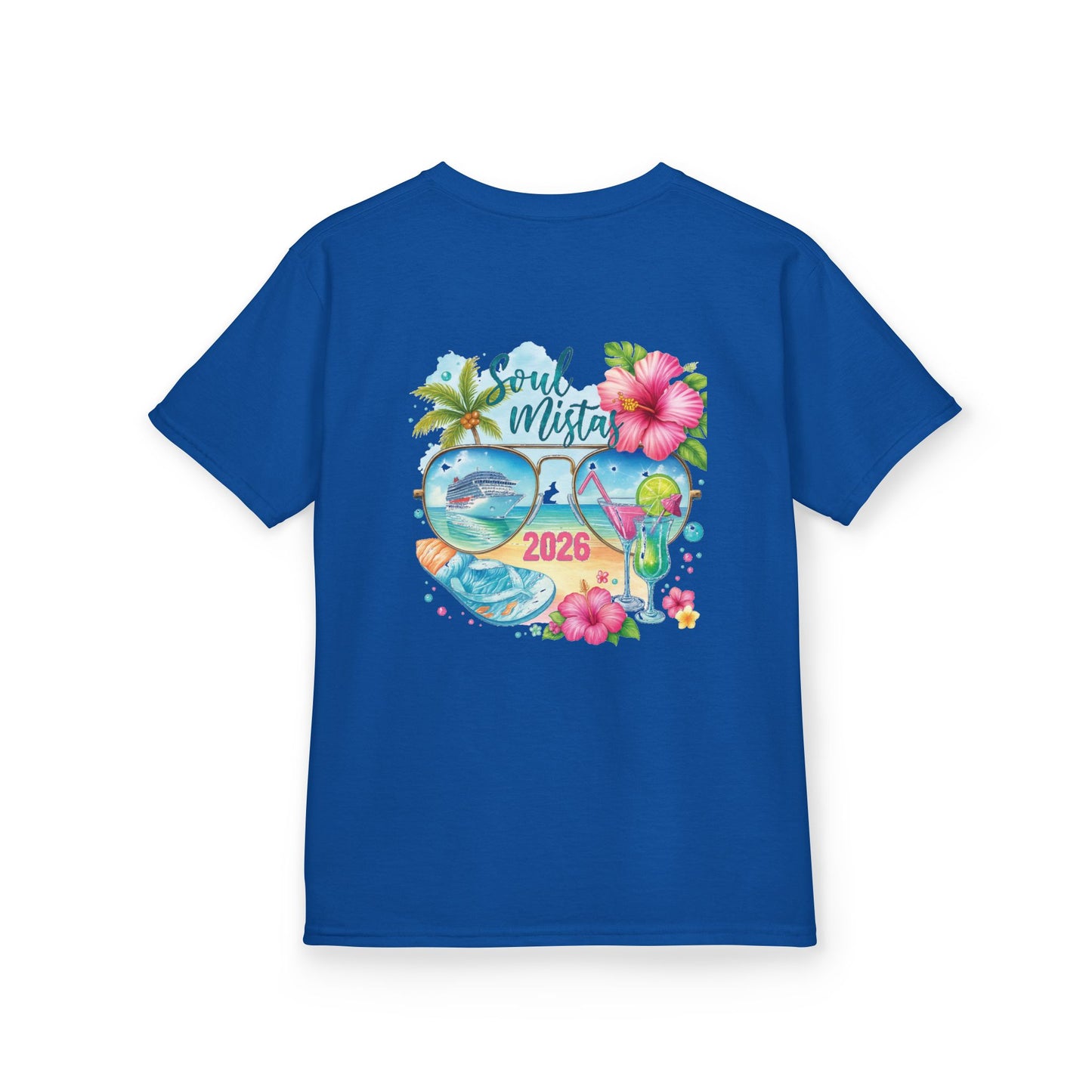 Soul Mistas Cruise 2026 Kids Summer Vibes Tee, Anchor Design, Tropical Fun Shirt, Vacation Wear, Beach Party Apparel, Gift for Kids