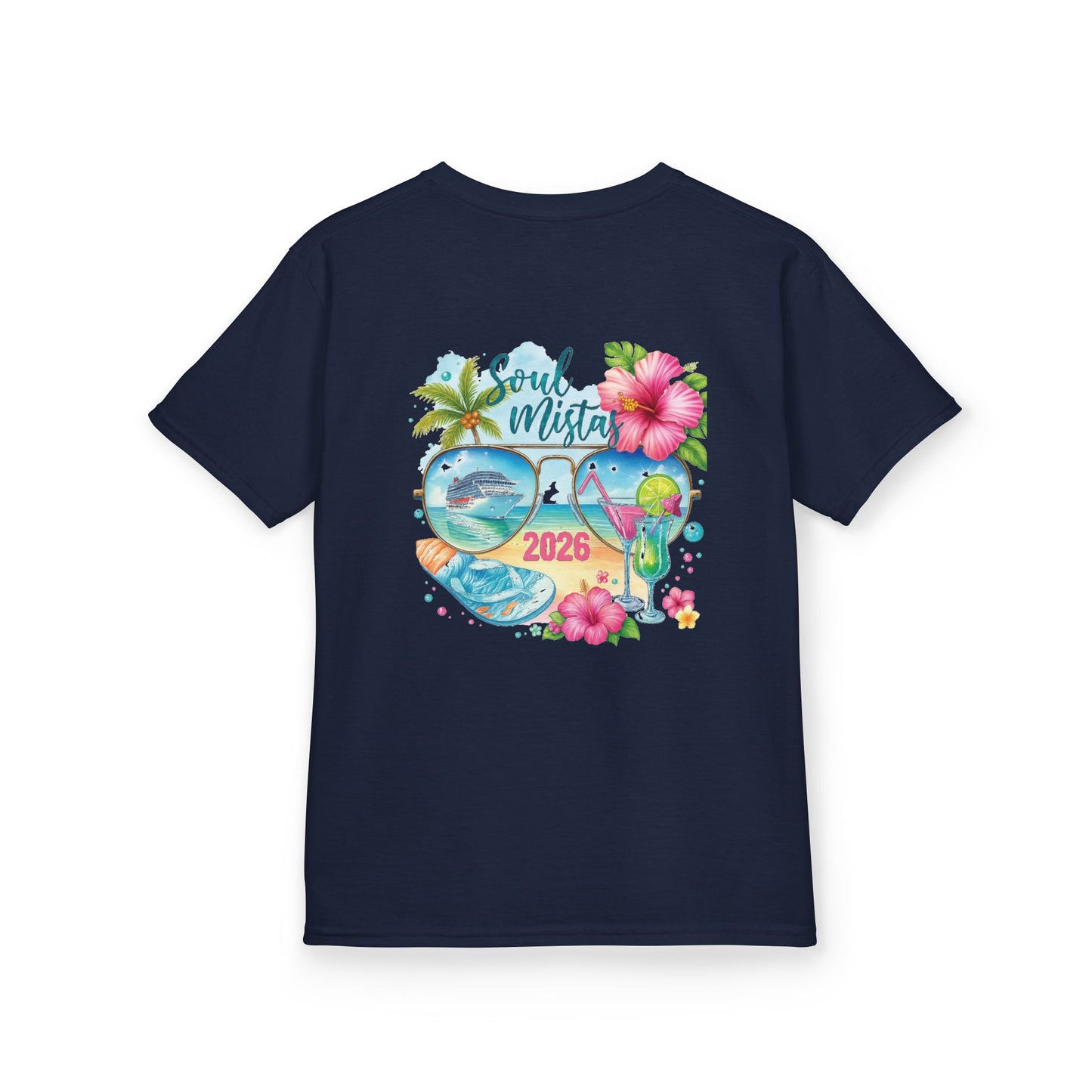 Soul Mistas Cruise 2026 Kids Summer Vibes Tee, Anchor Design, Tropical Fun Shirt, Vacation Wear, Beach Party Apparel, Gift for Kids