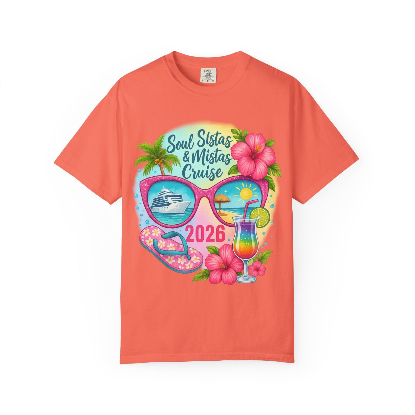 Soul Sistas & Mistas Cruise 2026 T-Shirt, Vacation Shirt, Summer Tee, Beachwear, Funny Cruise Gift, Unisex Graphic Tee