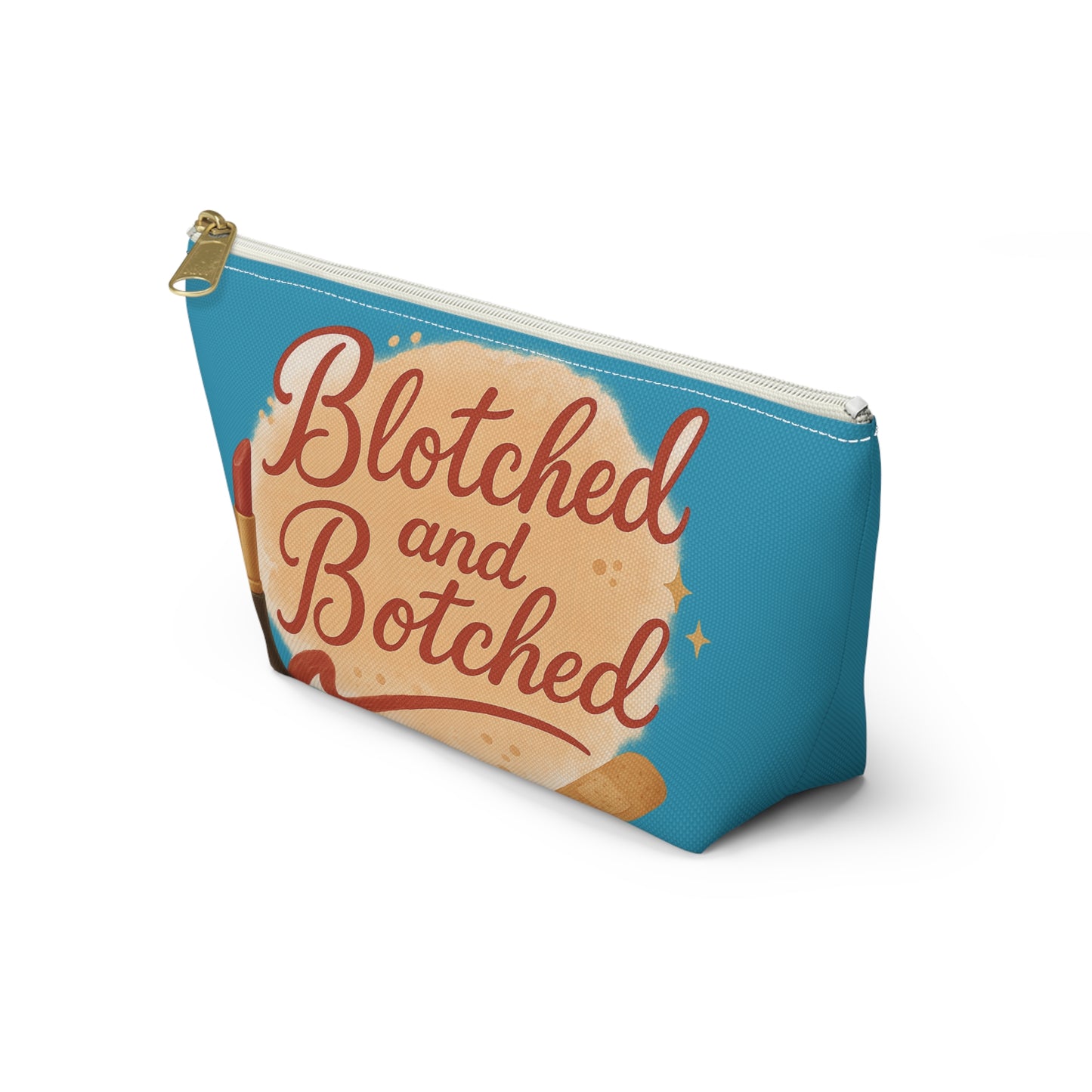 "Blotched and Botched" Charming Accessory Pouch for Love Notes, Makeup Bag, Gift for Her, Cute Storage, Rainbow Design