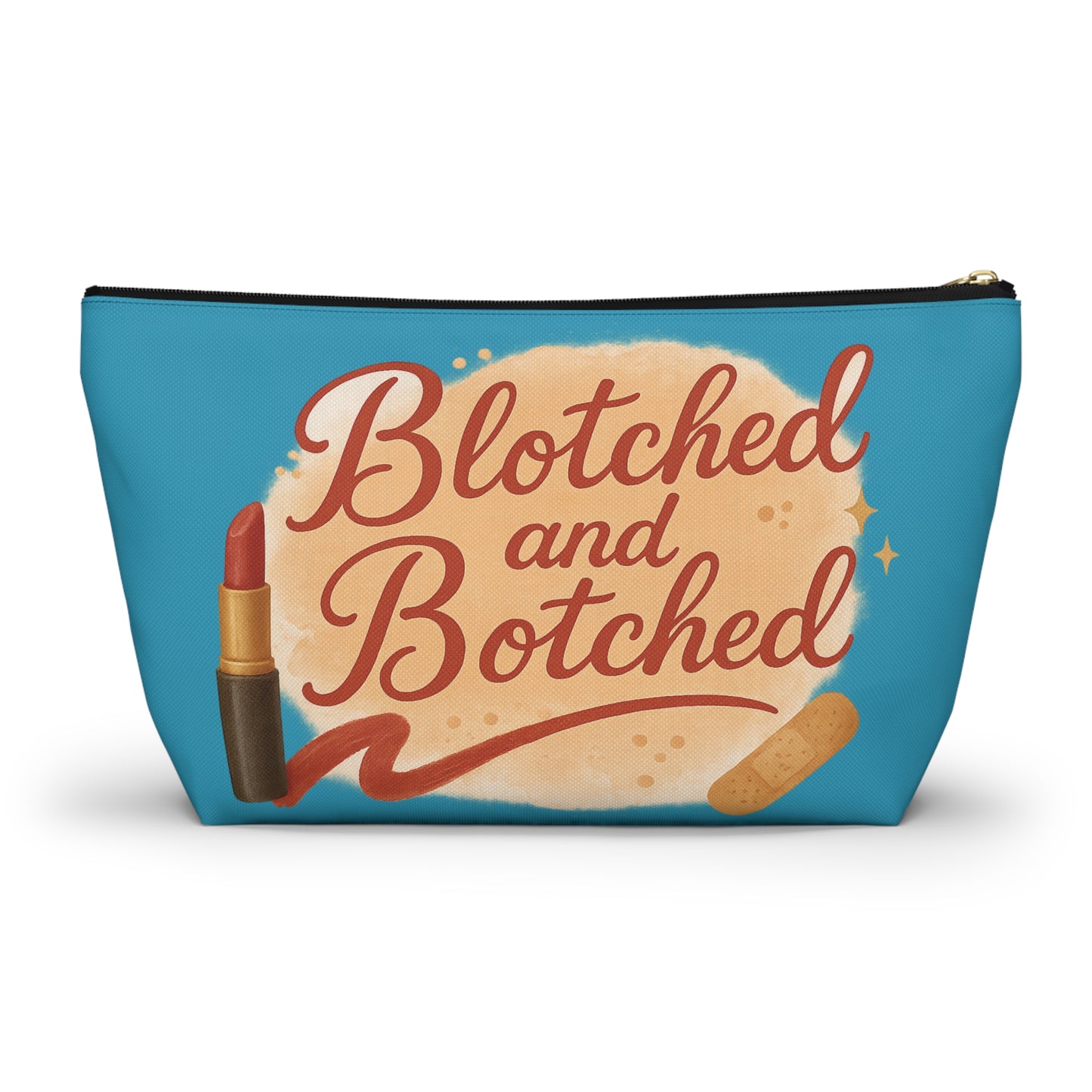 "Blotched and Botched" Charming Accessory Pouch for Love Notes, Makeup Bag, Gift for Her, Cute Storage, Rainbow Design