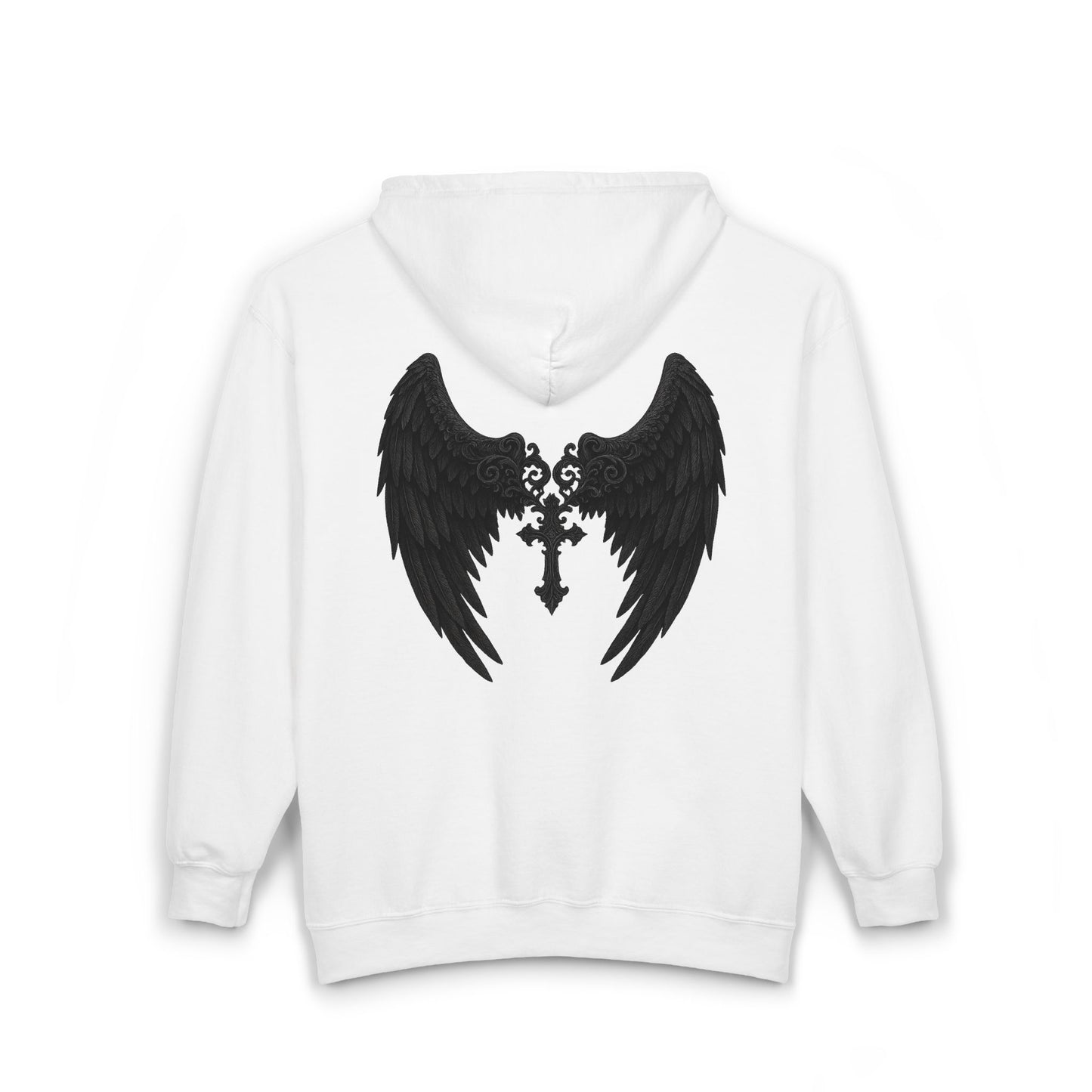 Gothic Wings Full Zip Hoodie, Unisex Heavy Blend Sweatshirt, Gift for Him/Her, Casual Wear, Gothic Style, Cozy Jacket