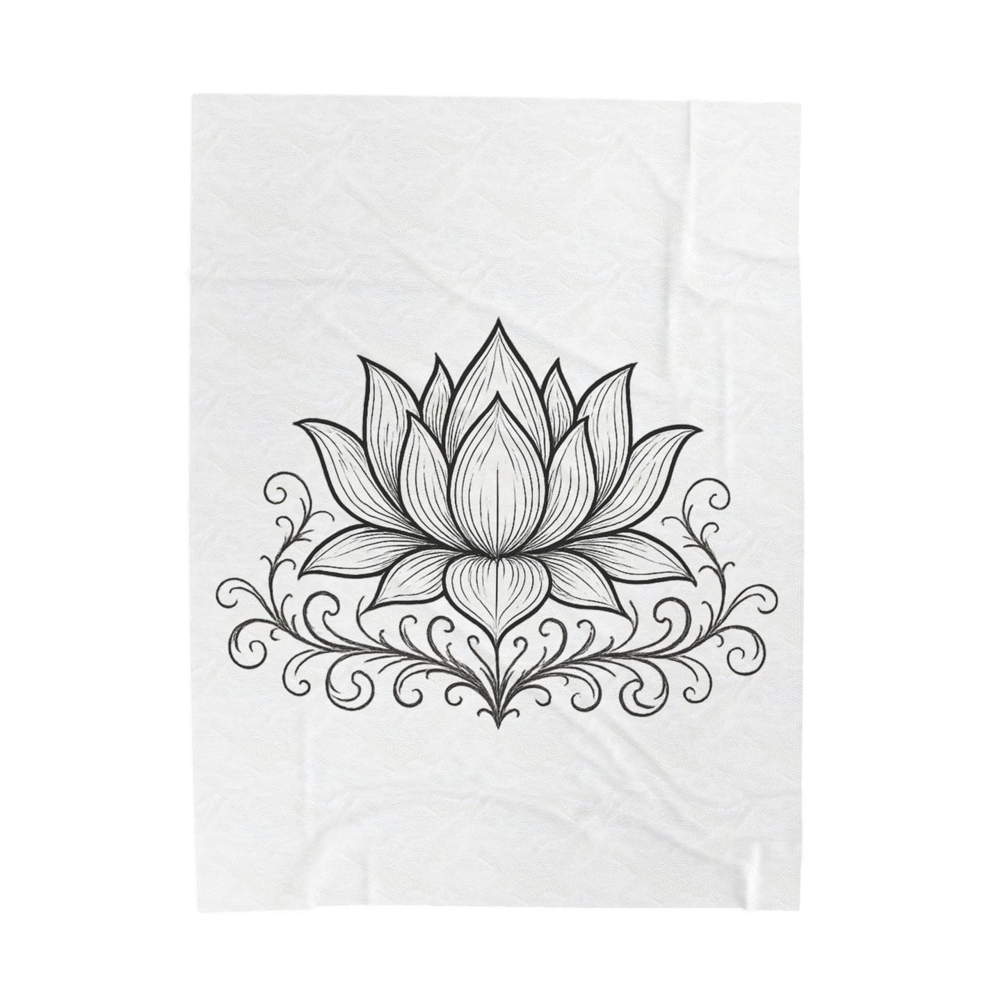 Lotus Tribal Velveteen Plush Blanket