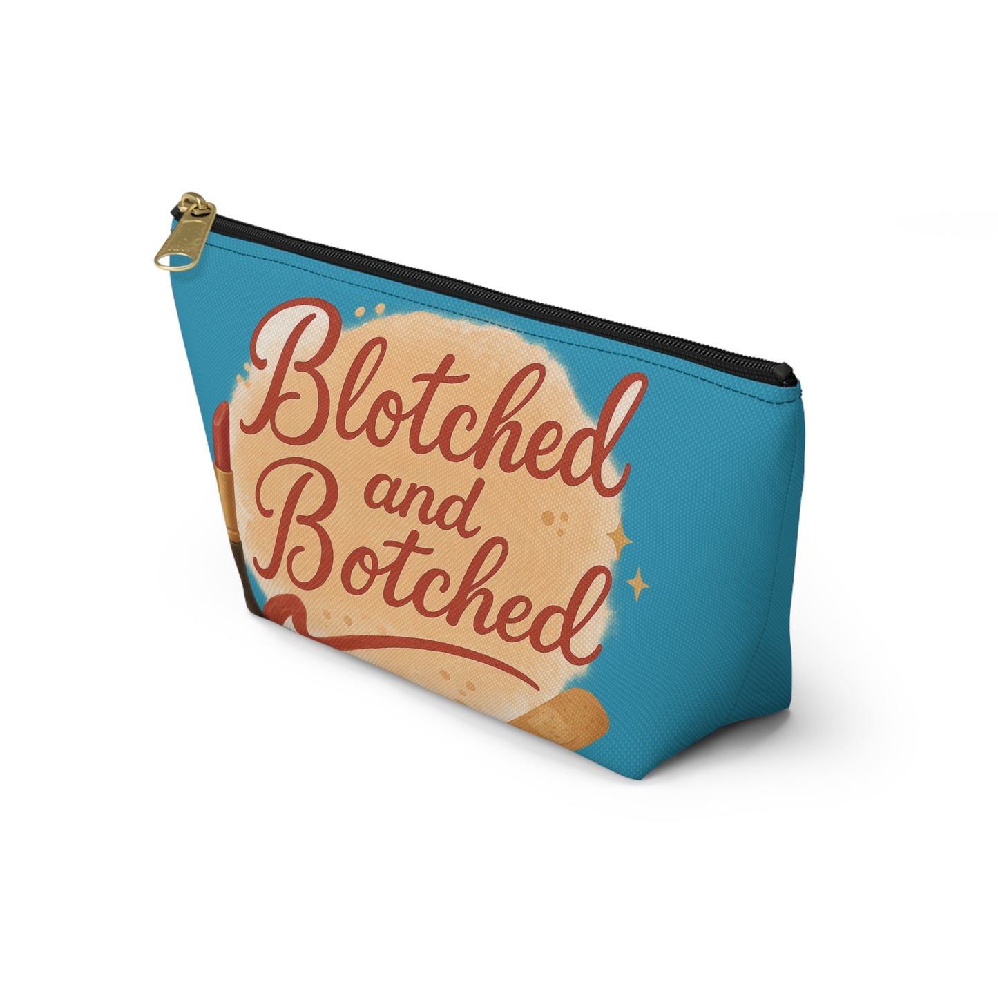 "Blotched and Botched" Charming Accessory Pouch for Love Notes, Makeup Bag, Gift for Her, Cute Storage, Rainbow Design