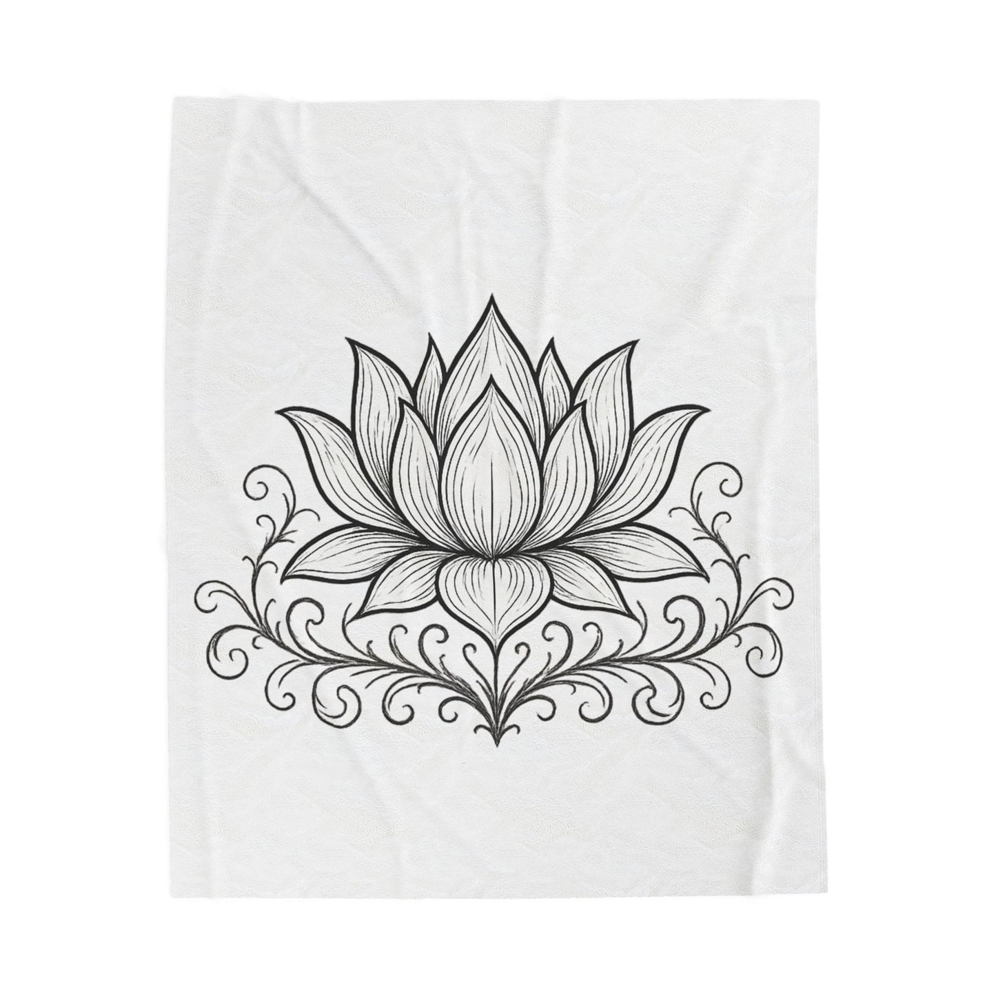 Lotus Tribal Velveteen Plush Blanket
