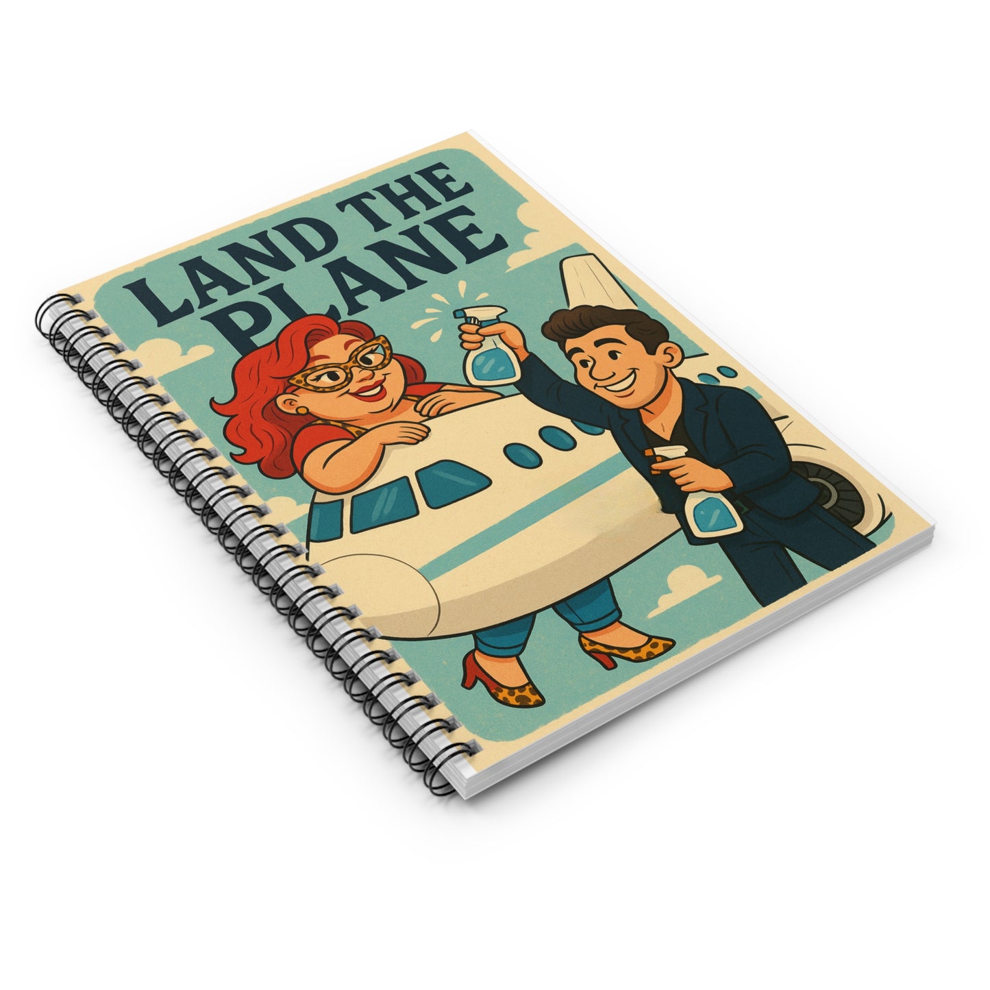 Playful Air Travel Spiral Notebook - Perfect for Jetsetters, Travelers, Dreamers, Gift for Pilots, Travel Planning Journal
