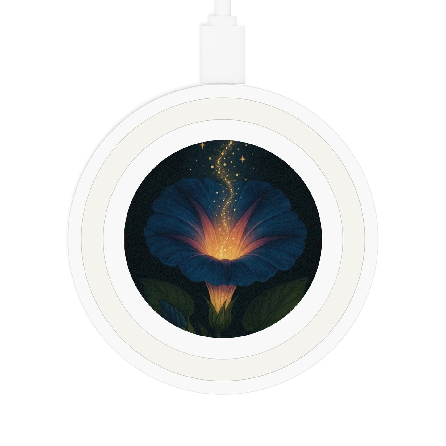 Whimsical Floral Wireless Charging Pad, Desk Decor, Tech Gifts, Eco-Friendly, Home Office Accessories, Gift for Her