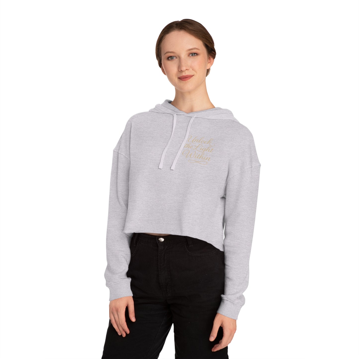 "Unlock the Light Within" Women’s Cropped Hooded Sweatshirt