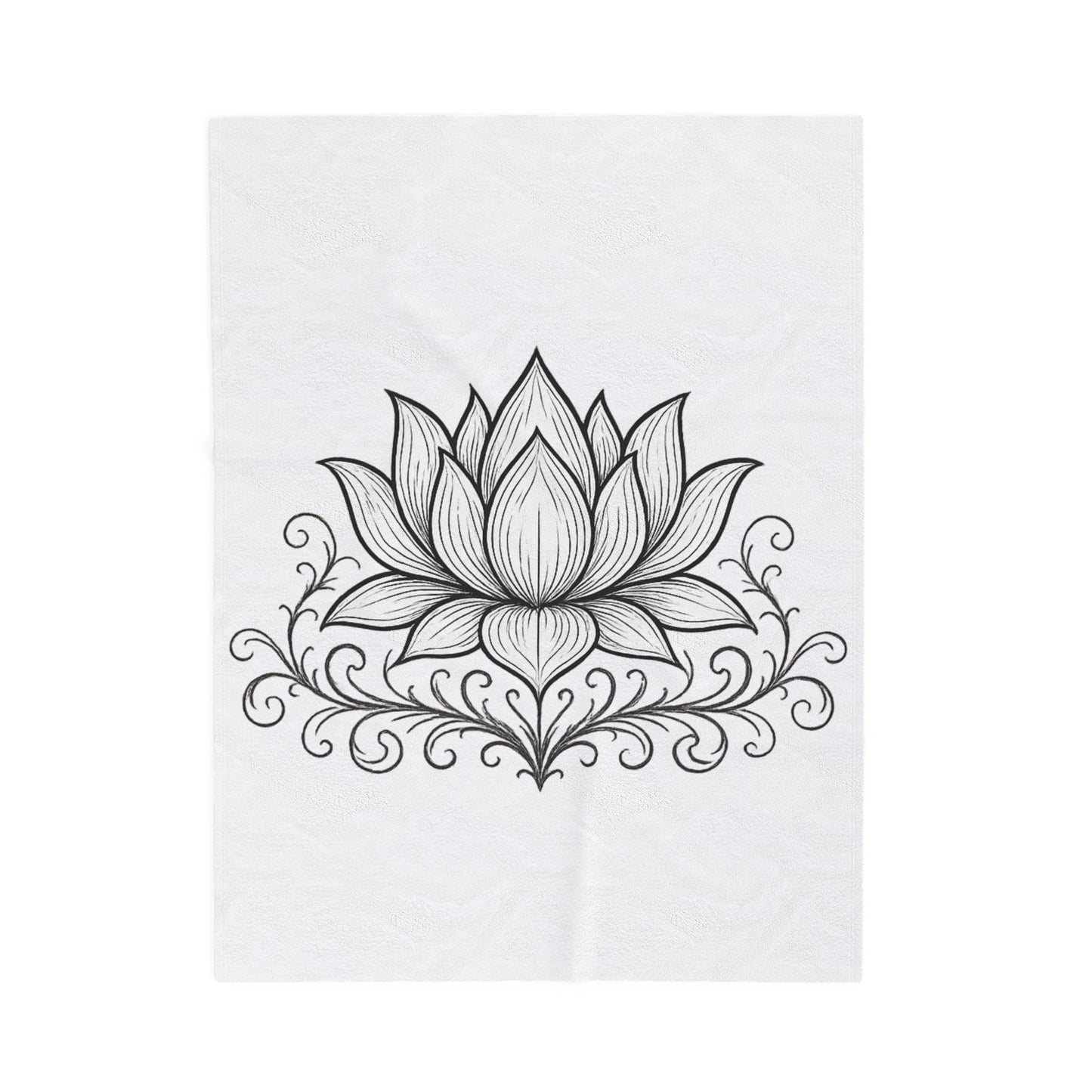 Lotus Tribal Velveteen Plush Blanket