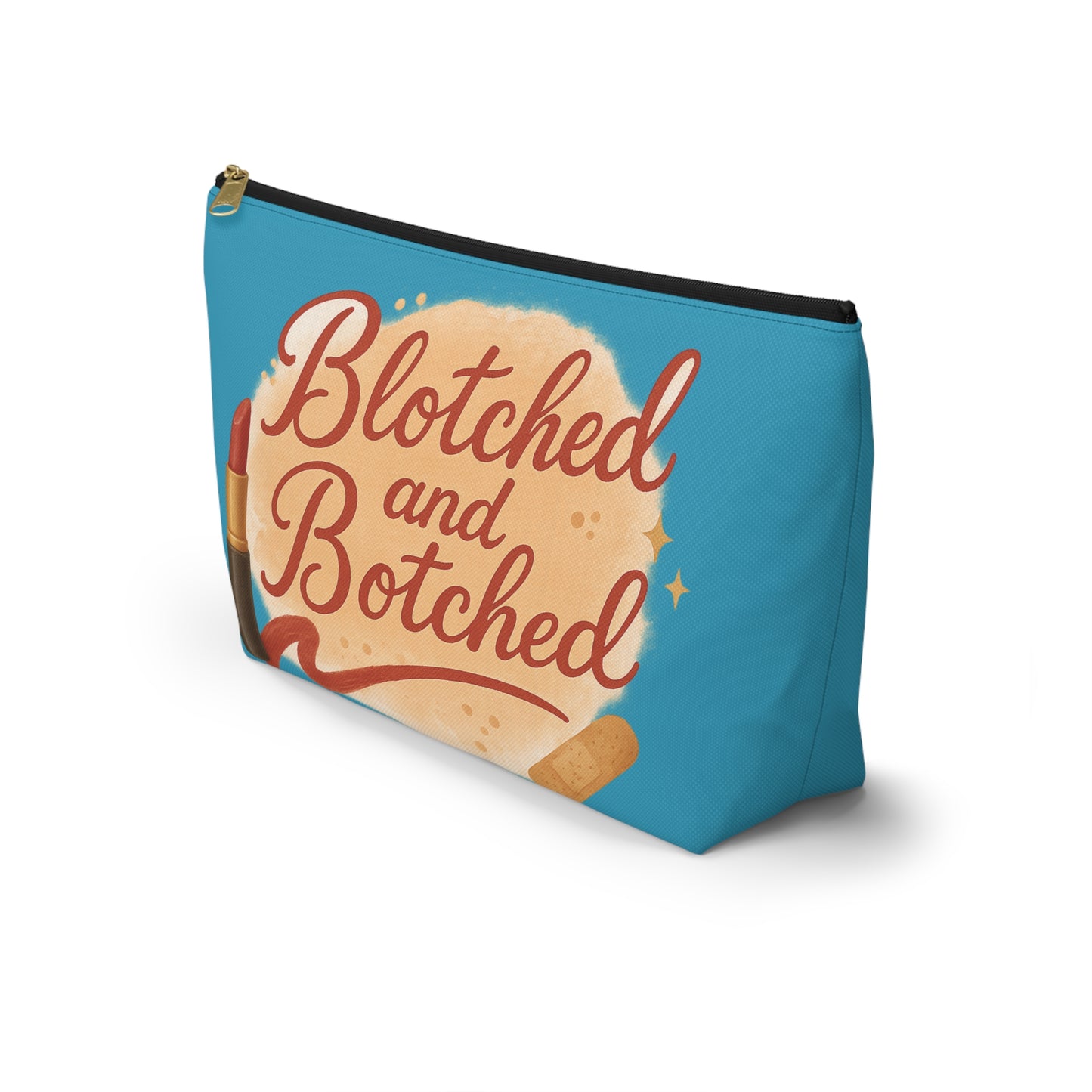 "Blotched and Botched" Charming Accessory Pouch for Love Notes, Makeup Bag, Gift for Her, Cute Storage, Rainbow Design