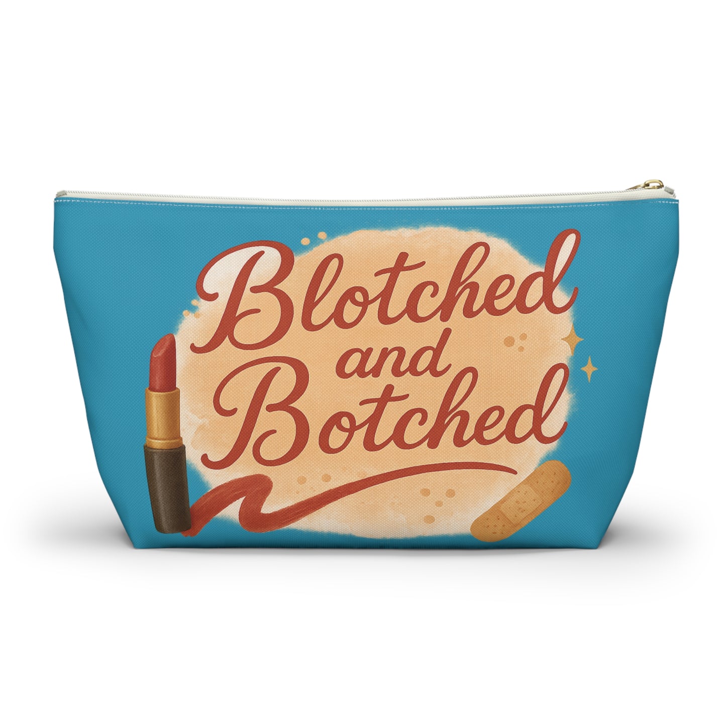 "Blotched and Botched" Charming Accessory Pouch for Love Notes, Makeup Bag, Gift for Her, Cute Storage, Rainbow Design