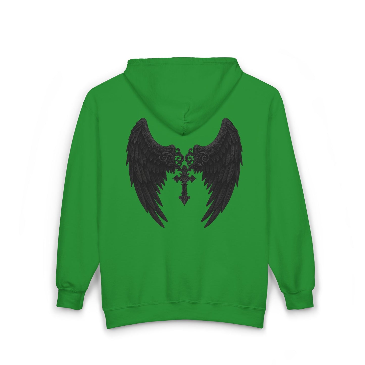 Gothic Wings Full Zip Hoodie, Unisex Heavy Blend Sweatshirt, Gift for Him/Her, Casual Wear, Gothic Style, Cozy Jacket