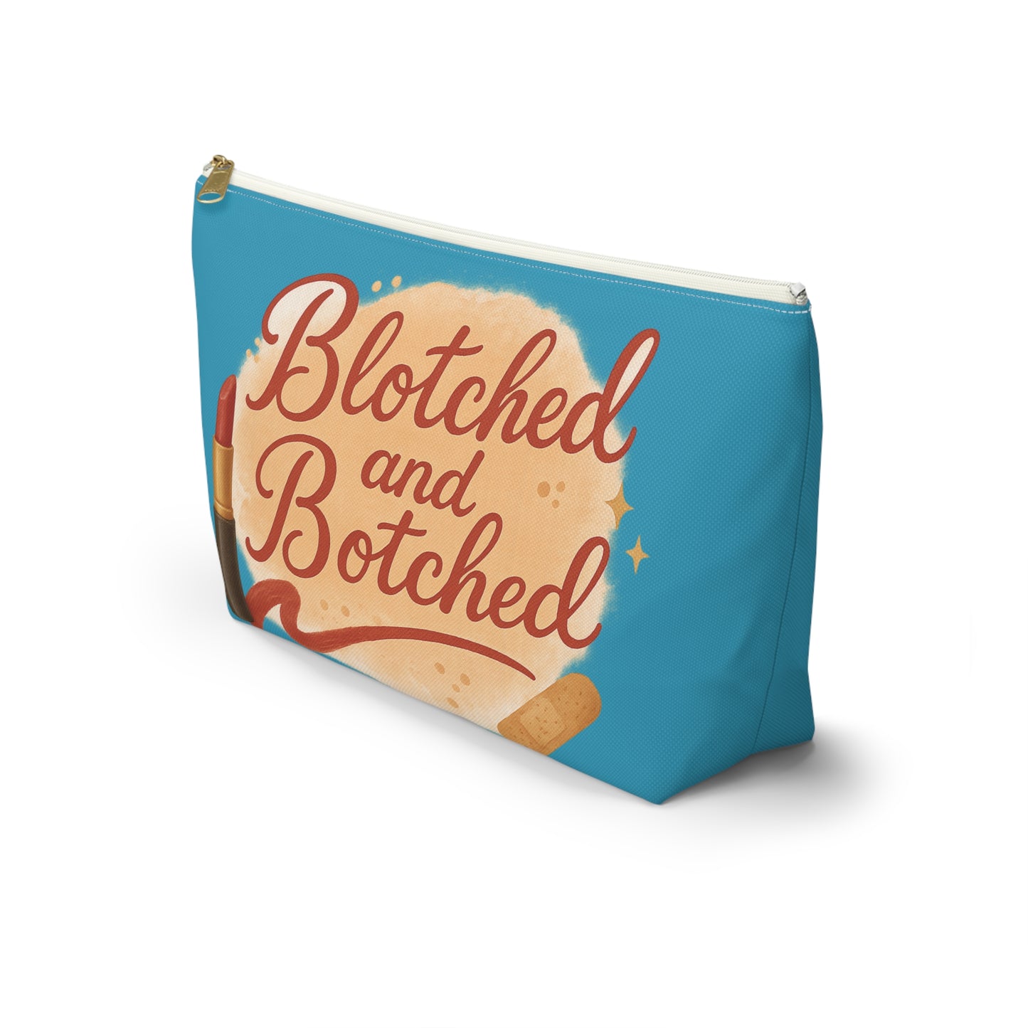 "Blotched and Botched" Charming Accessory Pouch for Love Notes, Makeup Bag, Gift for Her, Cute Storage, Rainbow Design