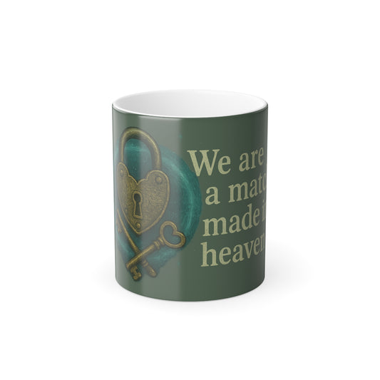 "We are a match" Masculine Color Morphing Mug, 11oz