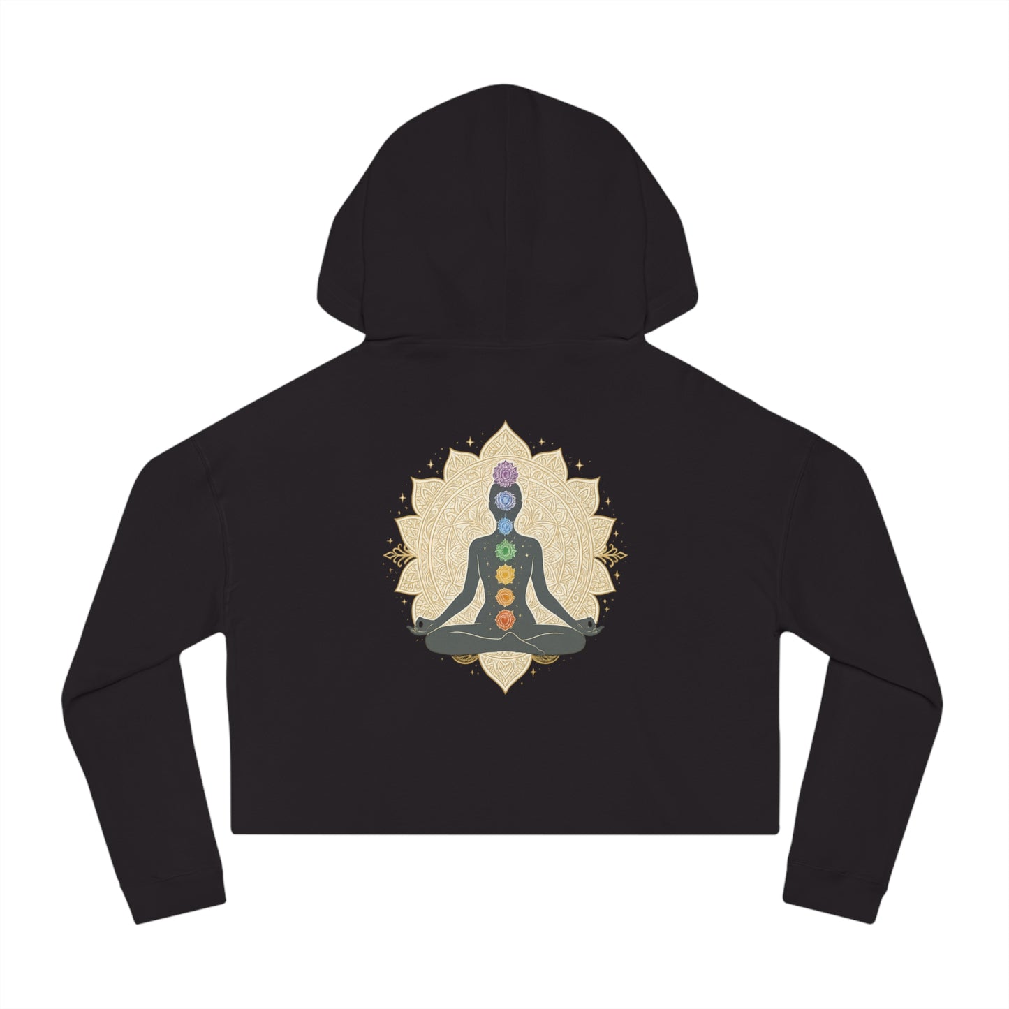 "Align Within Radiate Beyond" Chakra Women’s Cropped Hooded Sweatshirt