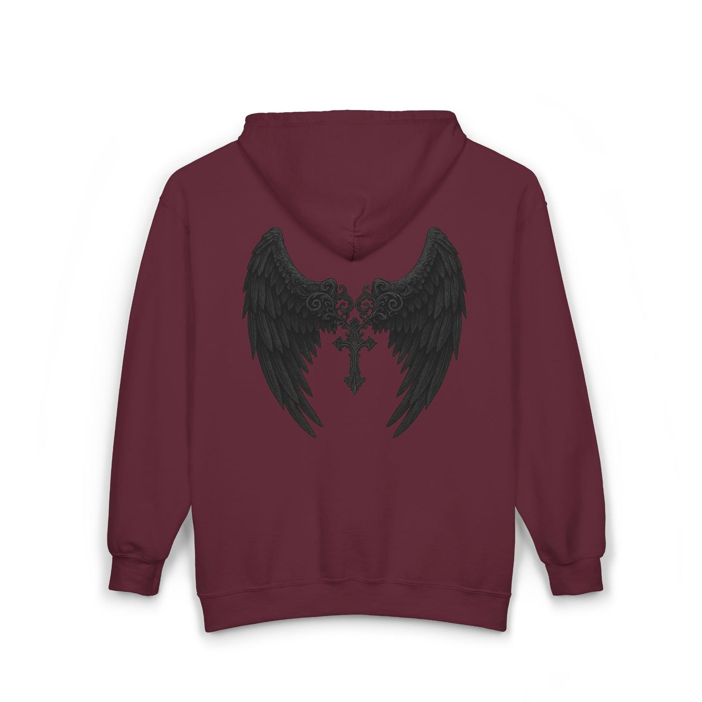 Gothic Wings Full Zip Hoodie, Unisex Heavy Blend Sweatshirt, Gift for Him/Her, Casual Wear, Gothic Style, Cozy Jacket
