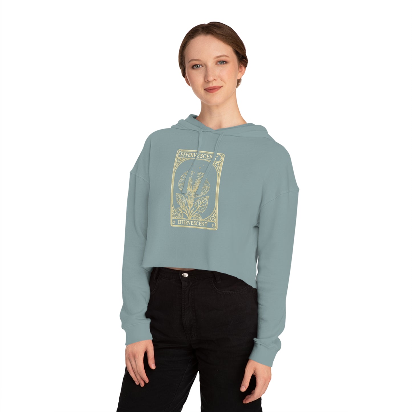 Effervescent Oracle Card Women’s Cropped Hooded Sweatshirt