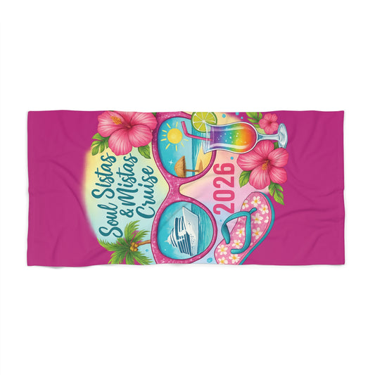 Soul Sistas and Mistas Cruise Beach Towel (Pink)